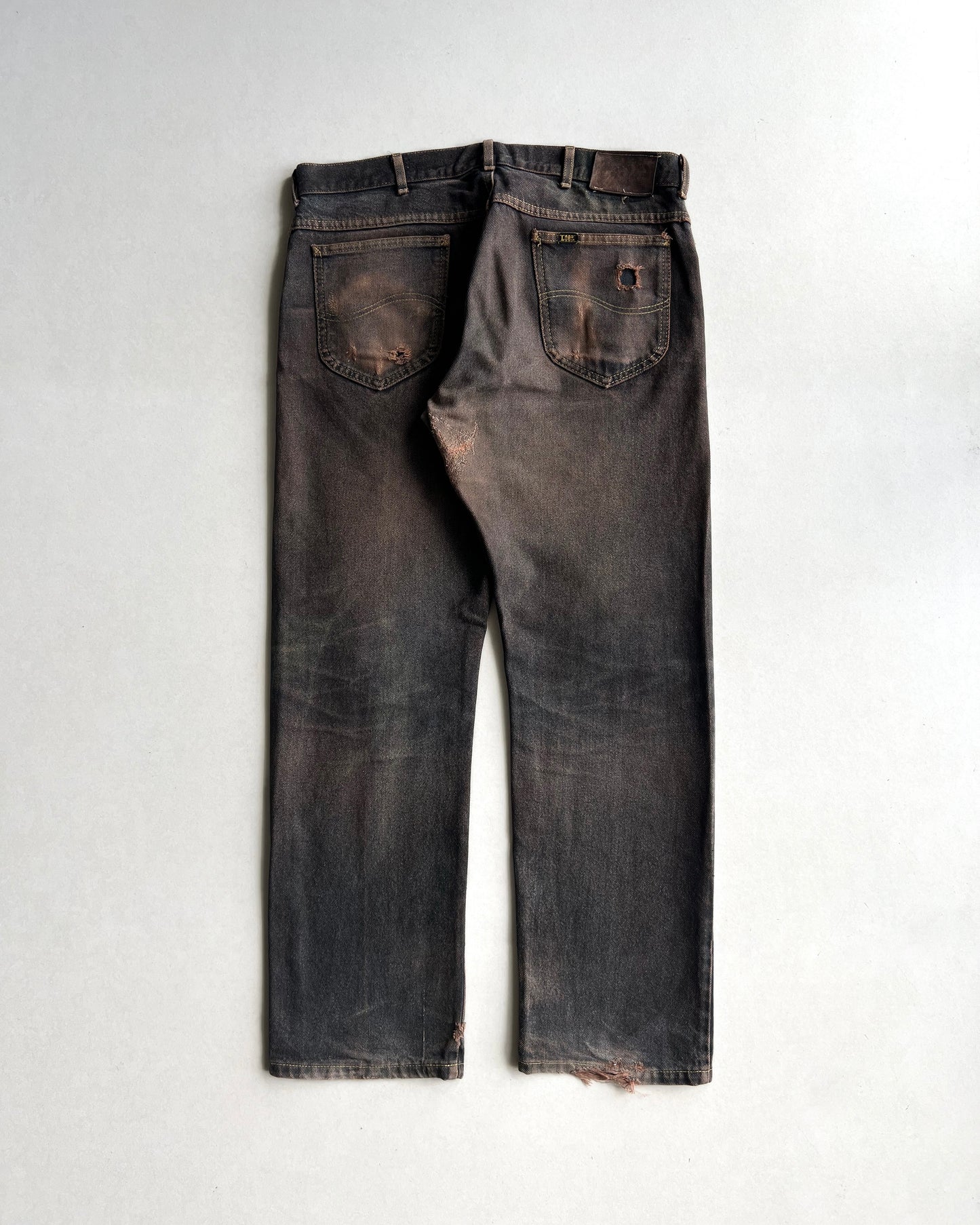 1980S FADED COPPER BROWN LEE JEANS (36X30)