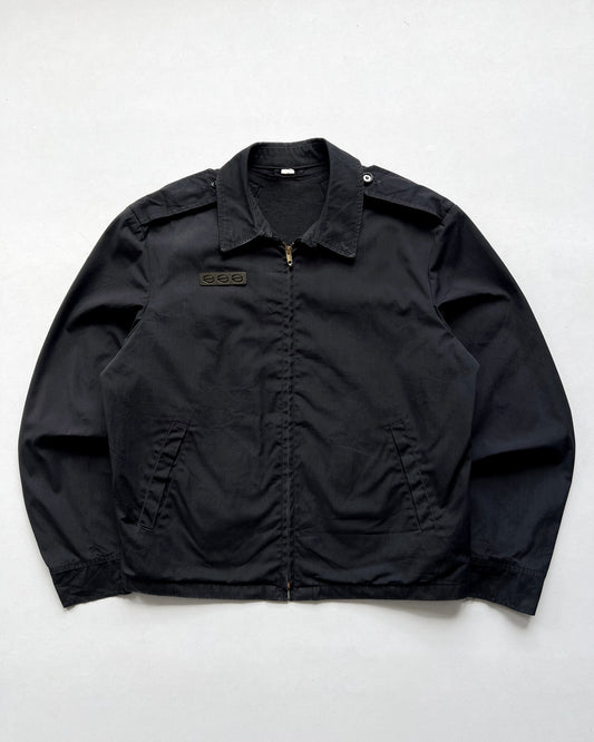 1970S BLACK US NAVY WINDBREAKER JACKET (L)