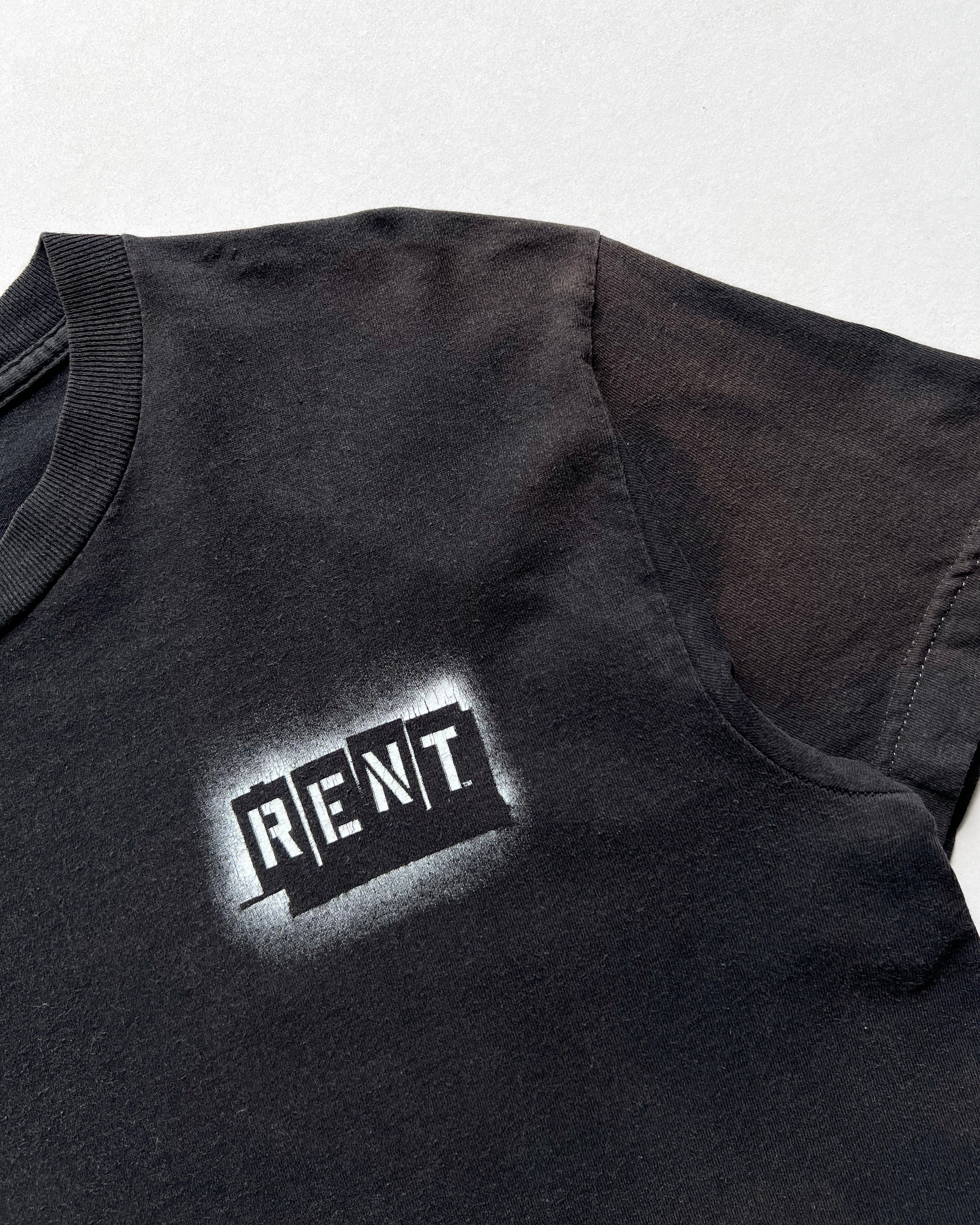 1990S SUN FADED 'RENT, NO DAY BUT TODAY' TEE (M)