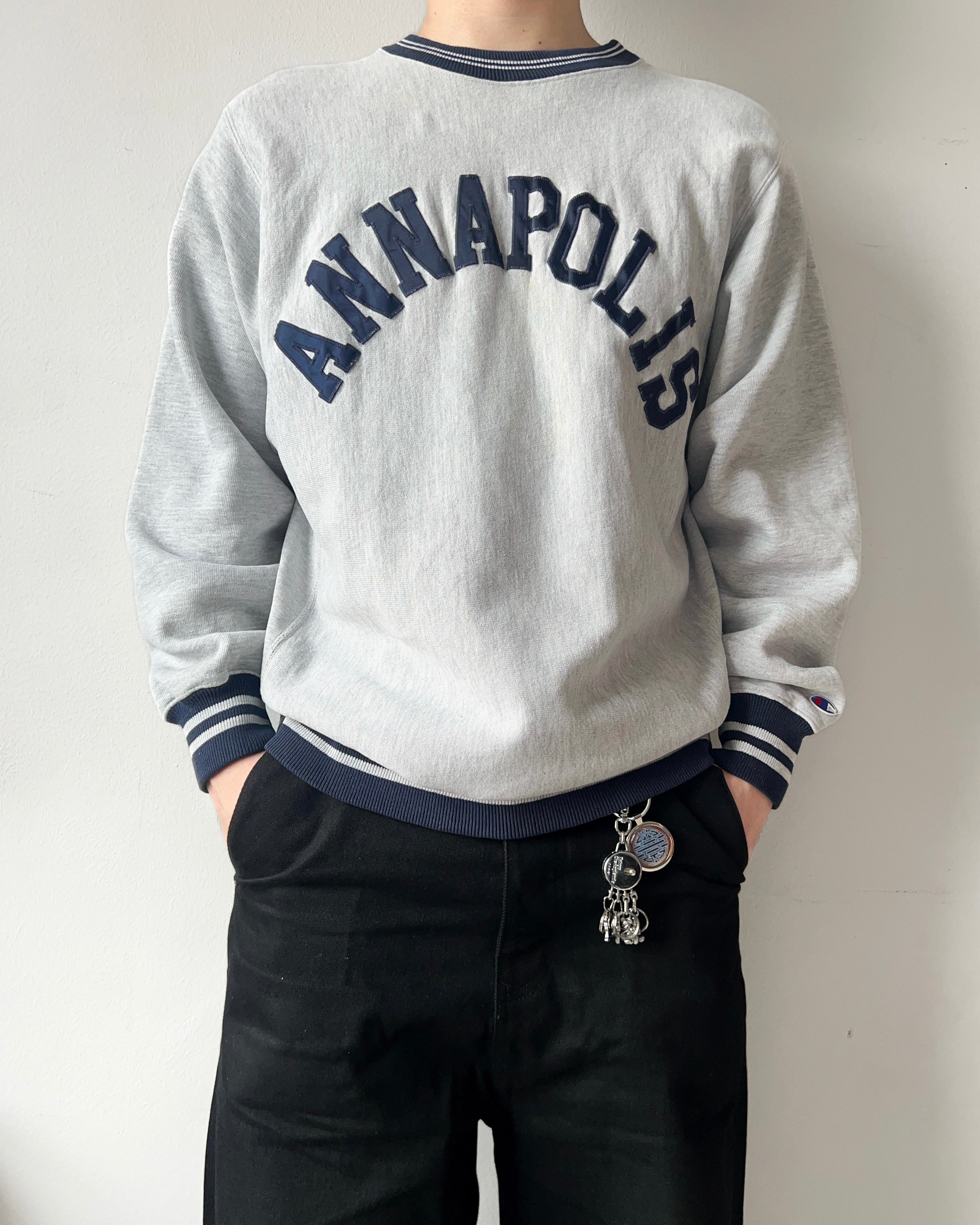 1990S CHAMPION 'ANNAPOLIS' REVERSE WEAVE SWEATSHIRT (L)