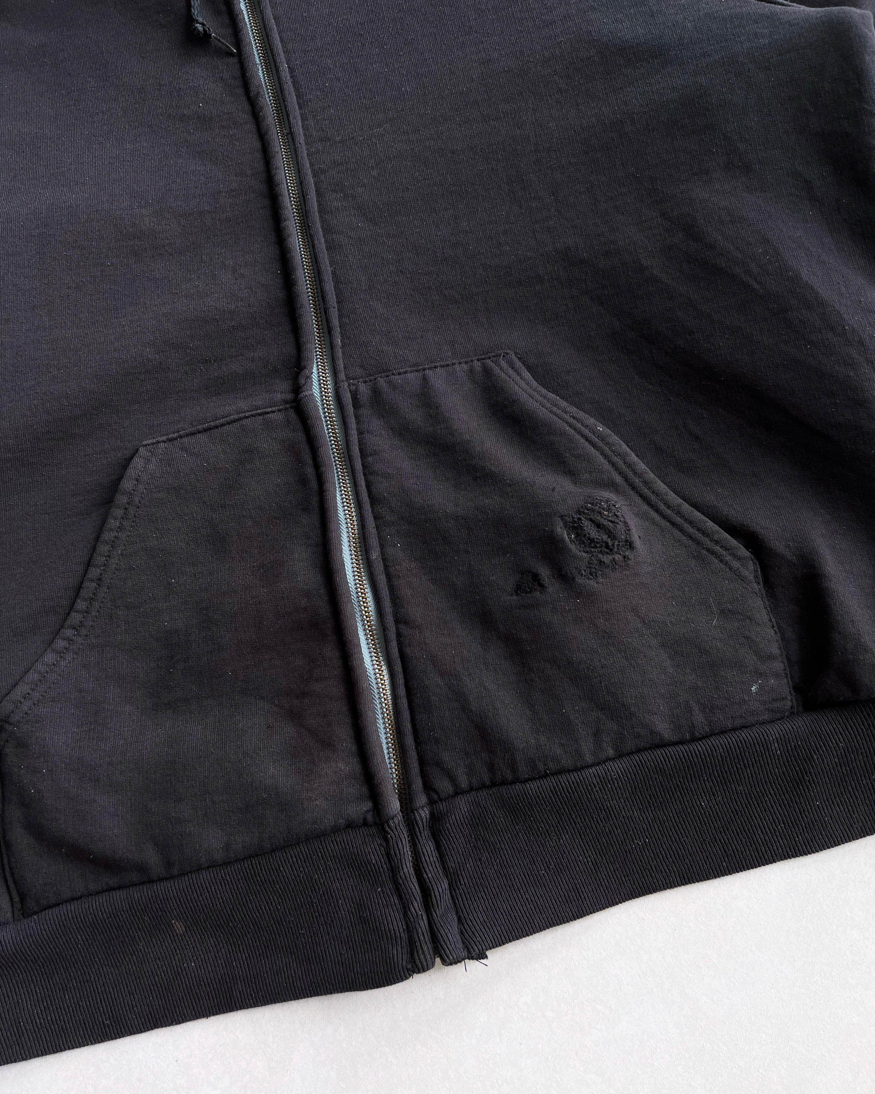 1990S FADED BLACK CARHARTT HEAVYWEIGHT ZIP-UP HOODIE (L/XL)