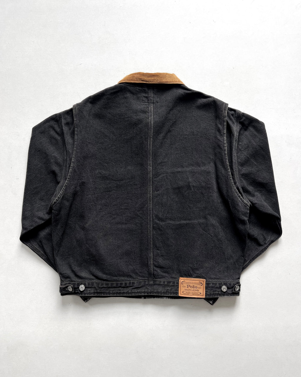 1990S BLACK POLO RALPH LAUREN DENIM JACKET (L)