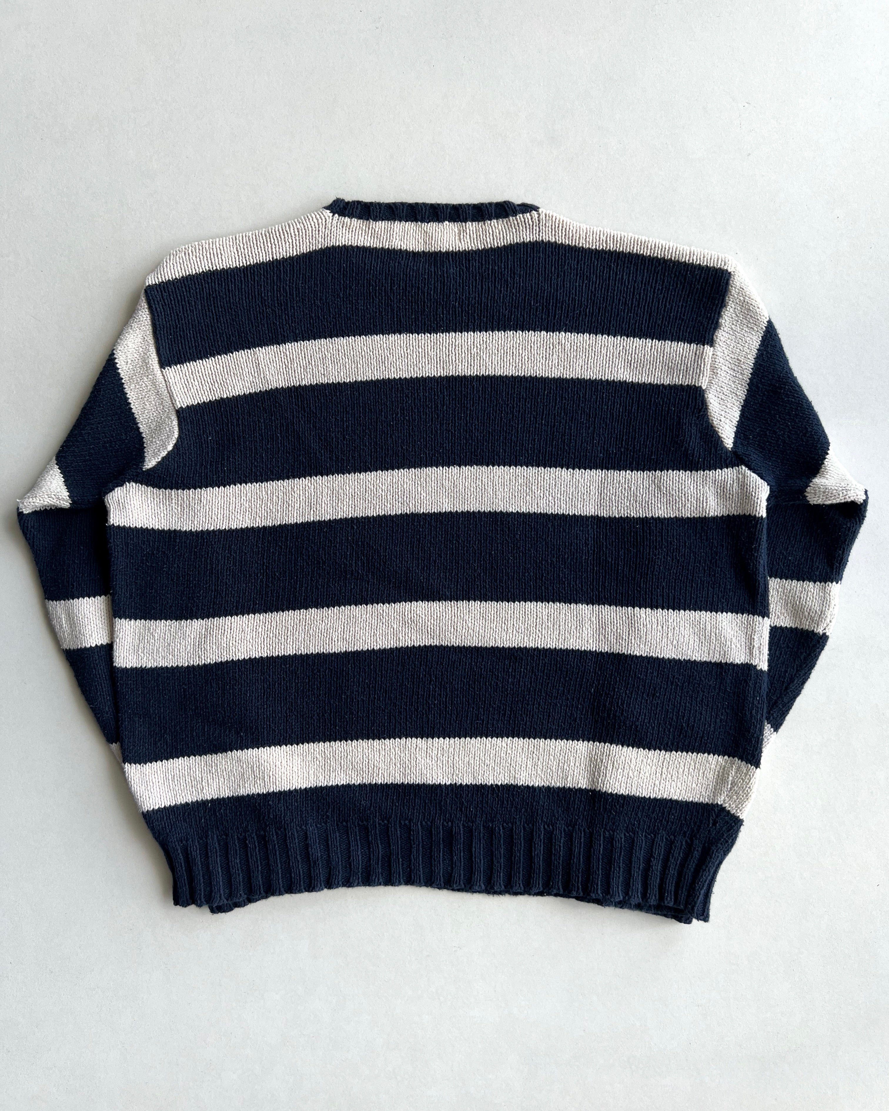 1980S RALPH LAUREN STRIPES KNIT SWEATER (L)