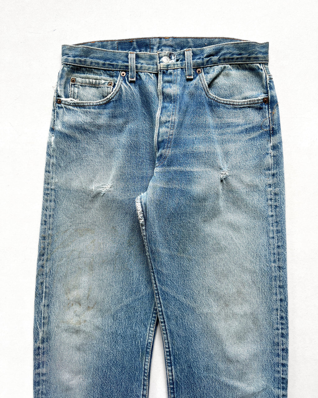 1980S FADED LEVI'S 501 DISTRESSED JEANS (32)