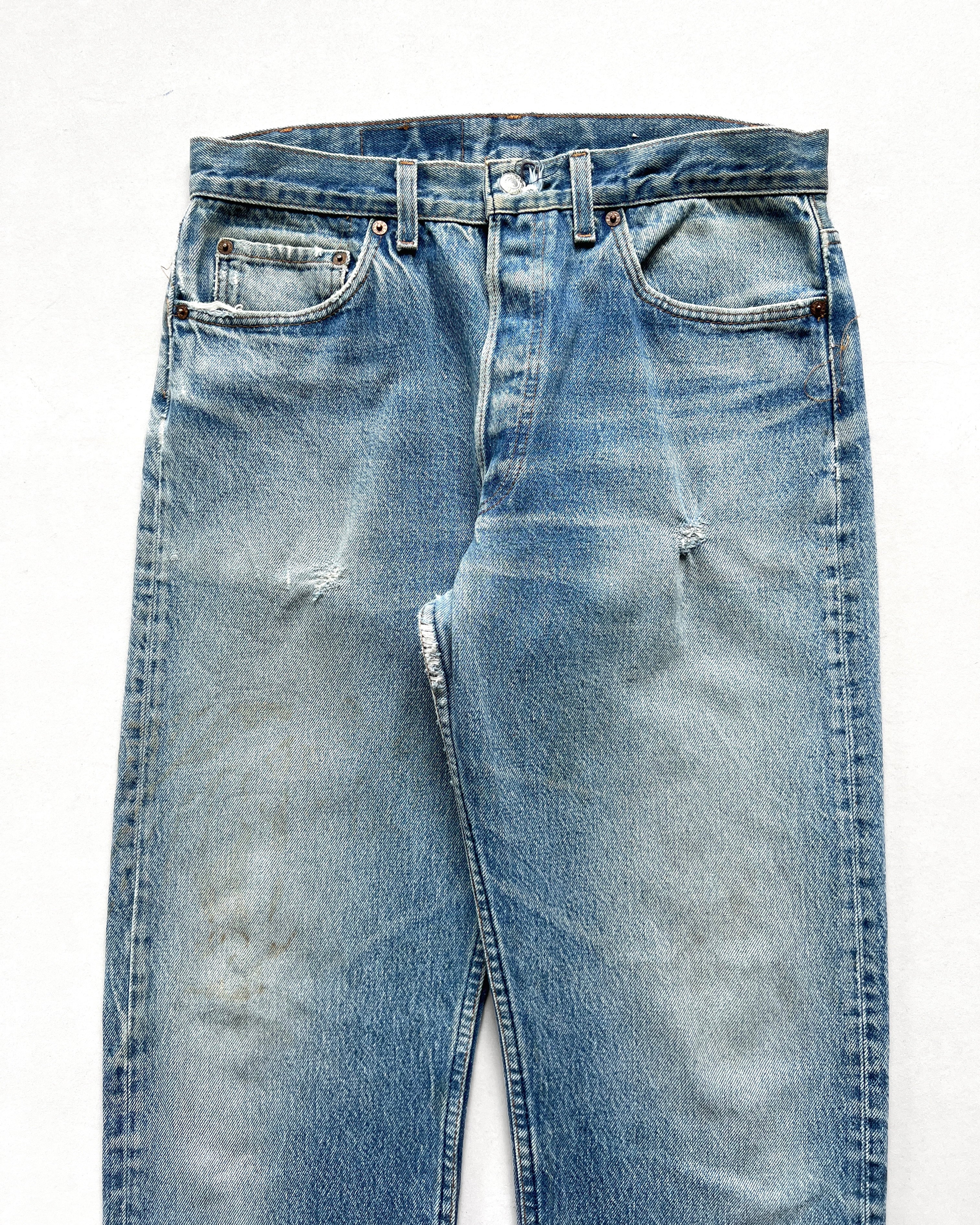 1980S FADED LEVI'S 501 DISTRESSED JEANS (32)