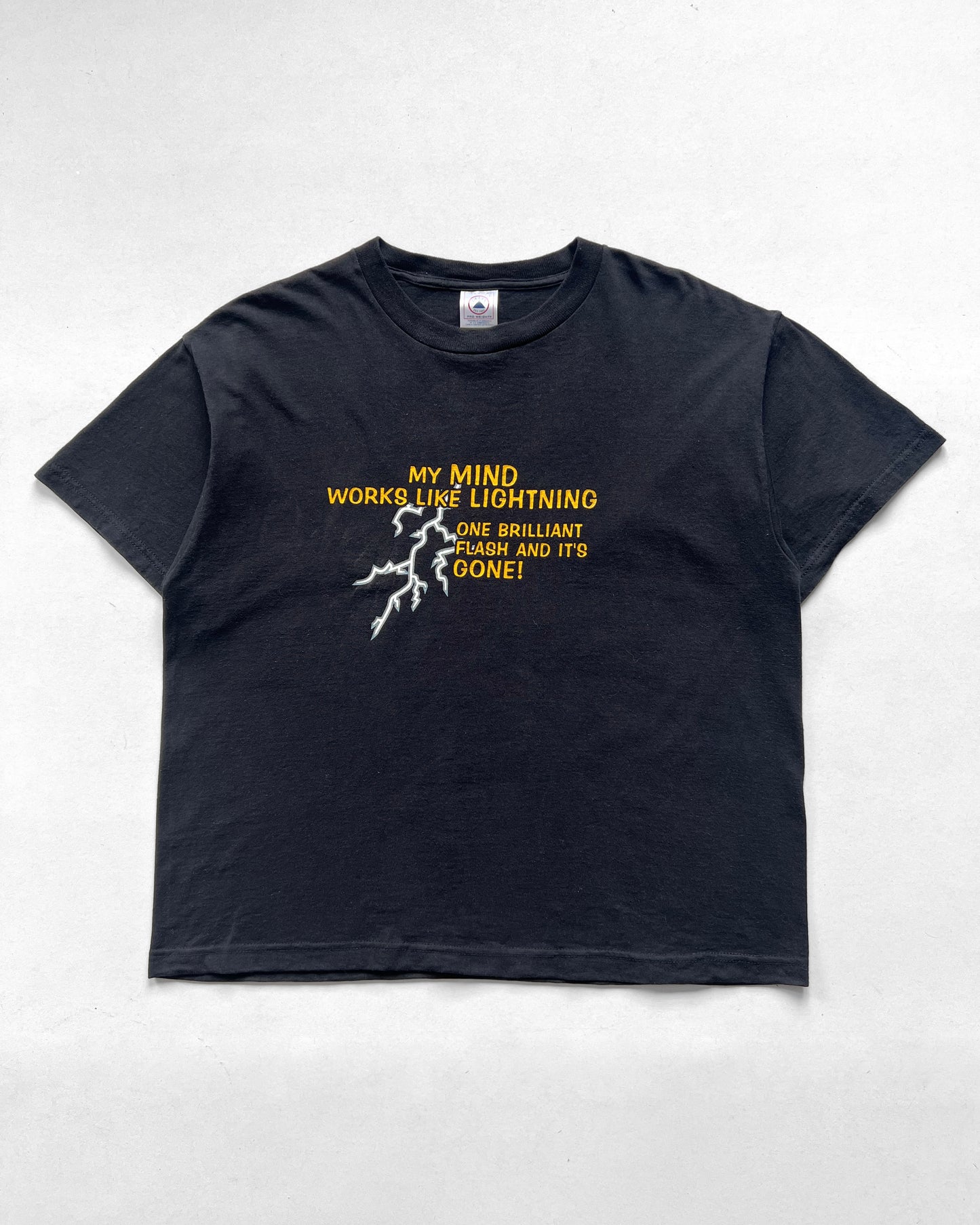 1990S 'MY MIND OWRKS LIKE LIGHTNING' TEE (L)