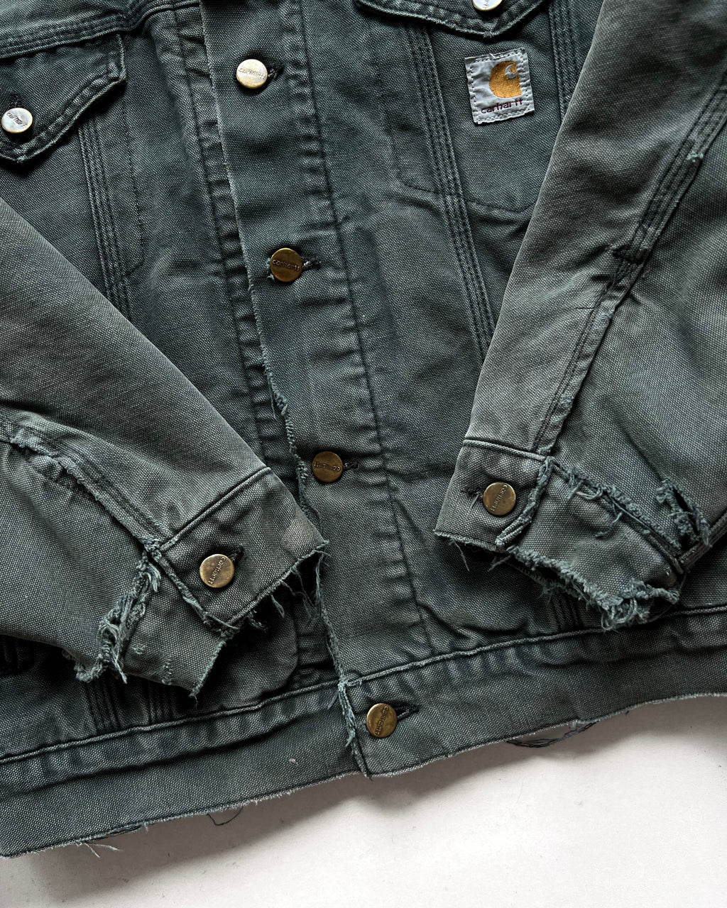 1990S FADED CARHARTT TRUCKER JACKET (L)