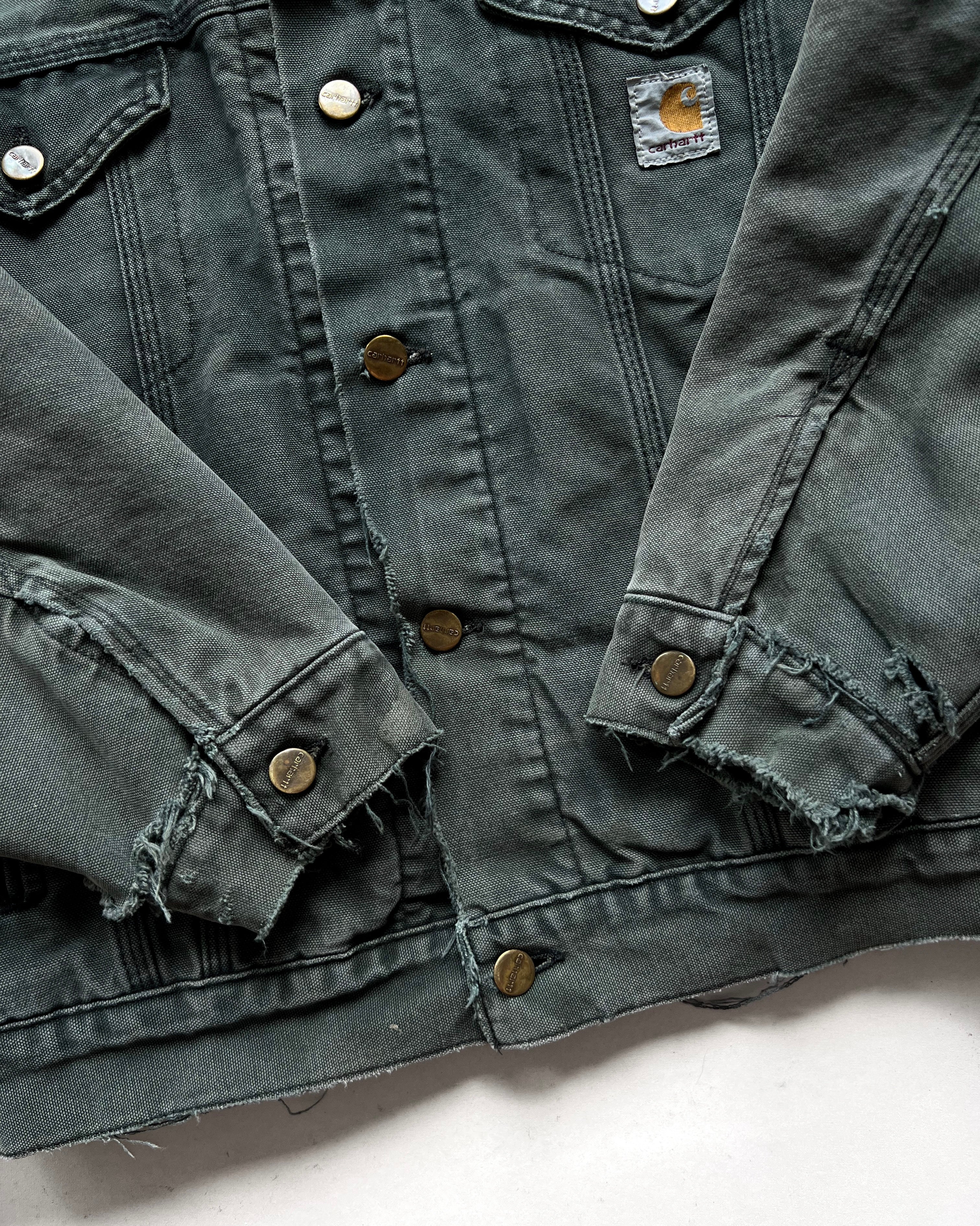 1990S FADED CARHARTT TRUCKER JACKET (L)