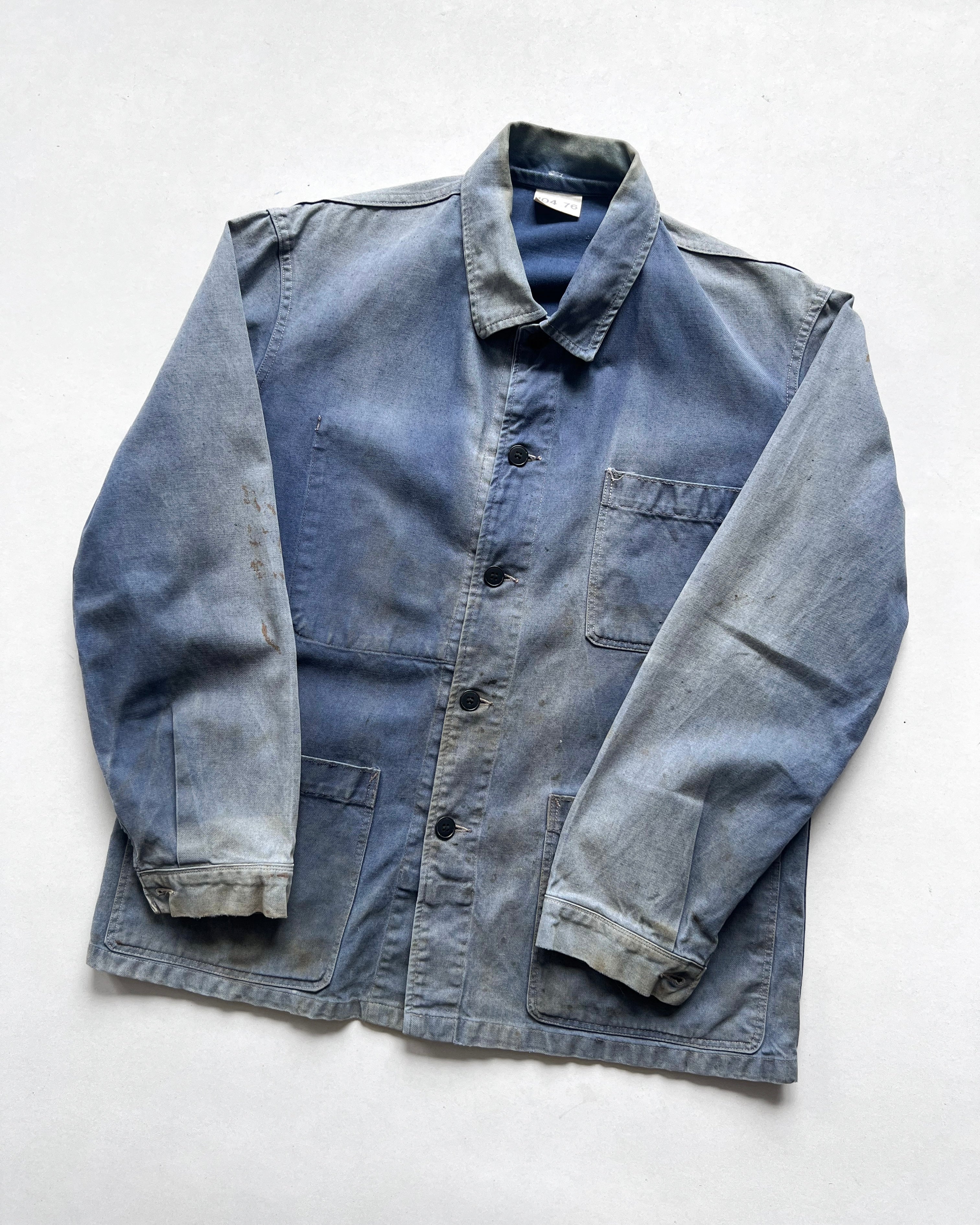 1970S SUN FADED FRENCH WORK JACKET (L)