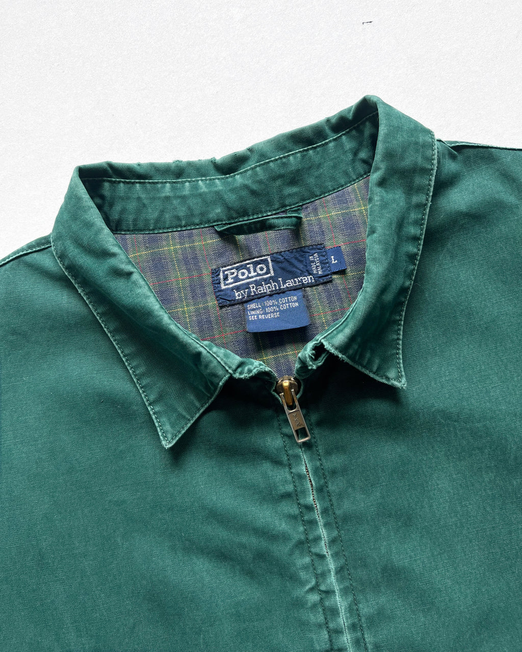 1990S GREEN POLO RALPH LAUREN HARRINGTON JACKET (L)