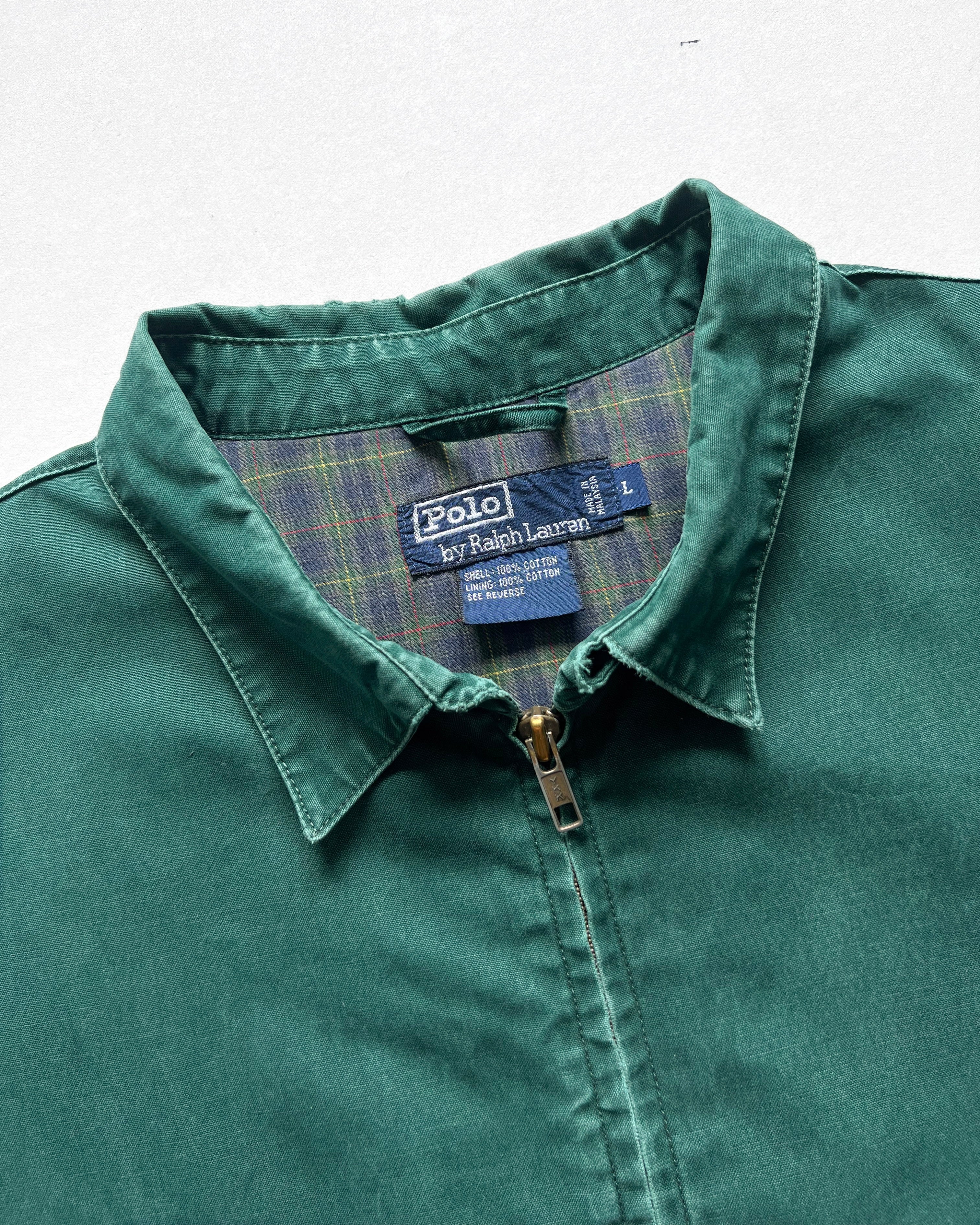 1990S GREEN POLO RALPH LAUREN HARRINGTON JACKET (L)