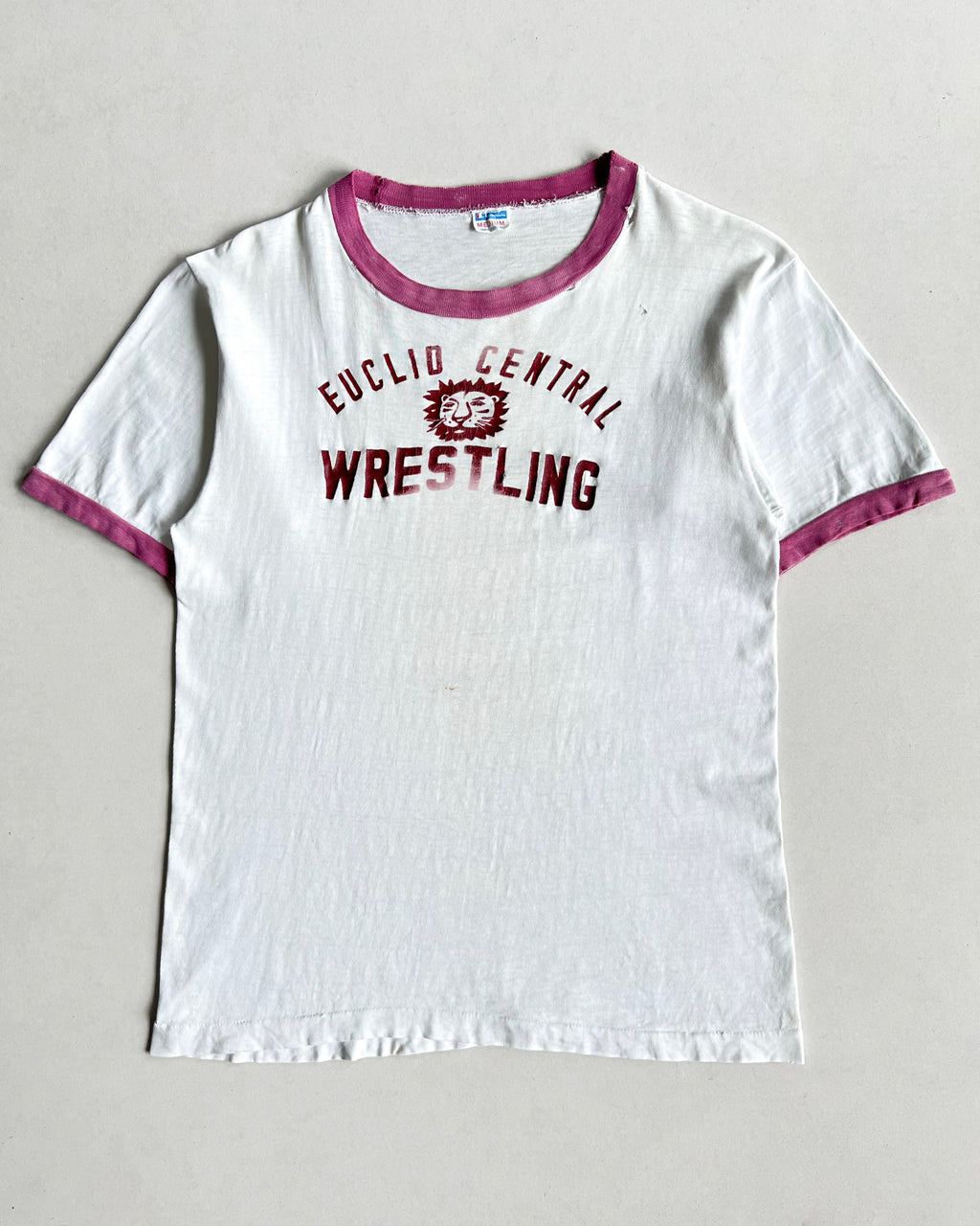 1970S CHAMPION 'EUCLID CENTRAL WRESTLING' BLUE BAR TEE (M)