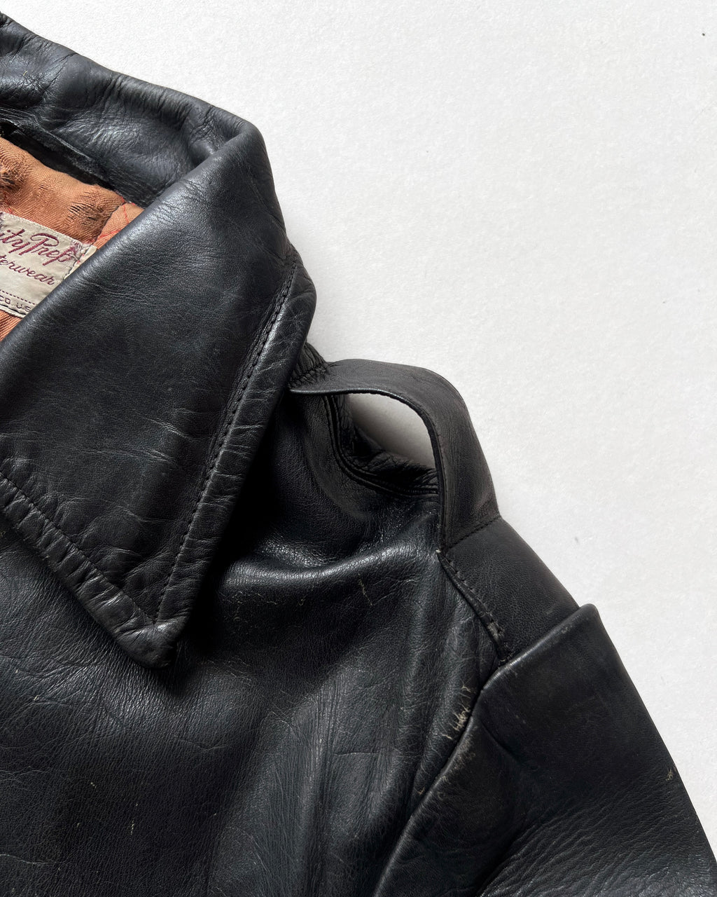 1950S FRATERNITY PREP BY SEARS LEATHER JACKET (M)