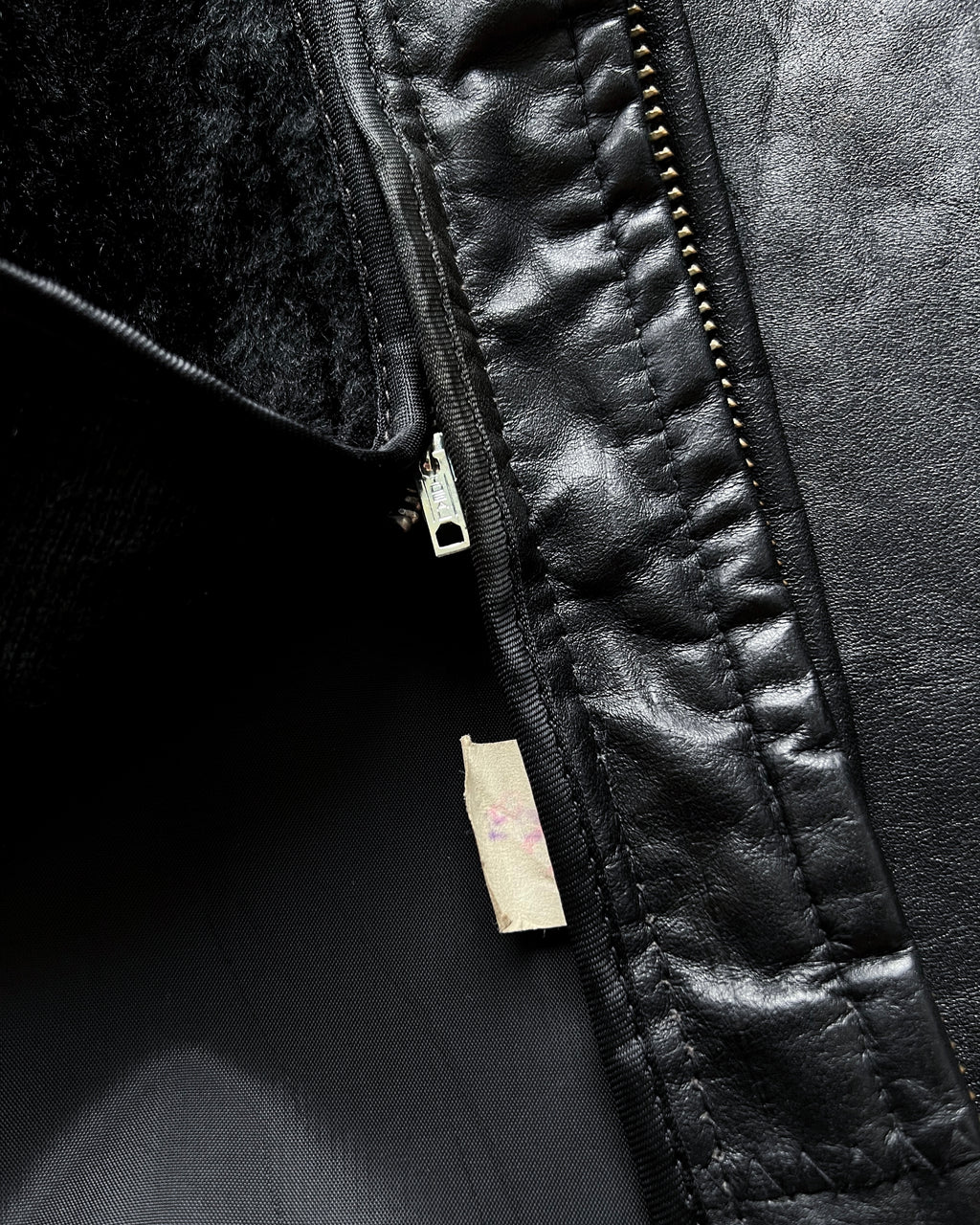 1970S COOPER MULTI-POCKETS LEATHER JACKET (XL)