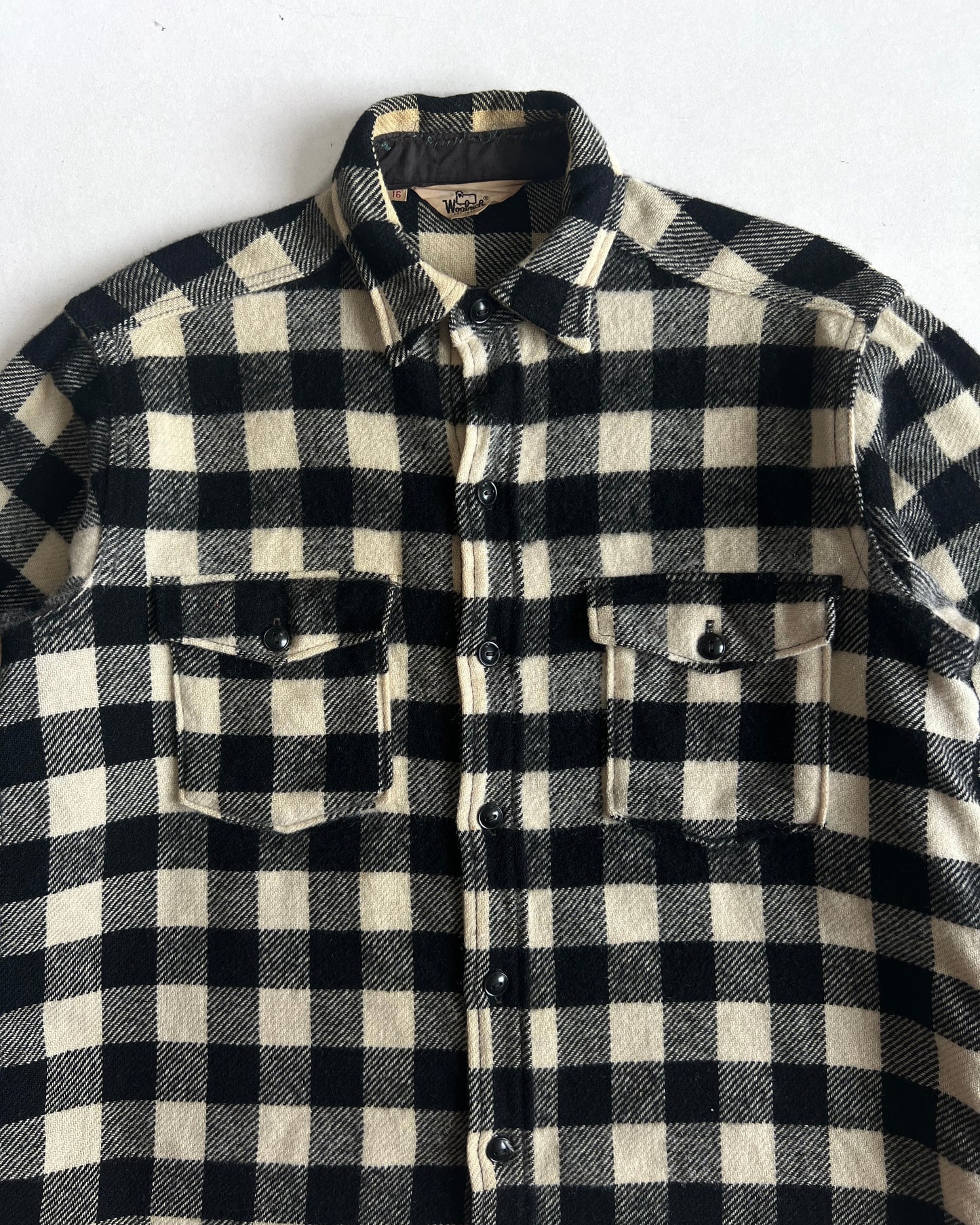 1970S WOOLRICH CROPPED PLAID FLANNEL (L)