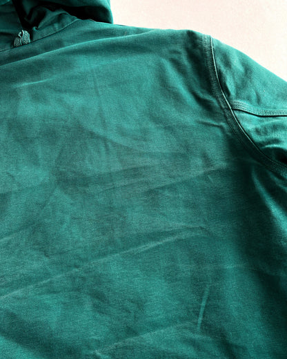 1990S TEAL GREEN CARHARTT REPAIRED HOODED WORK JACKET (L)