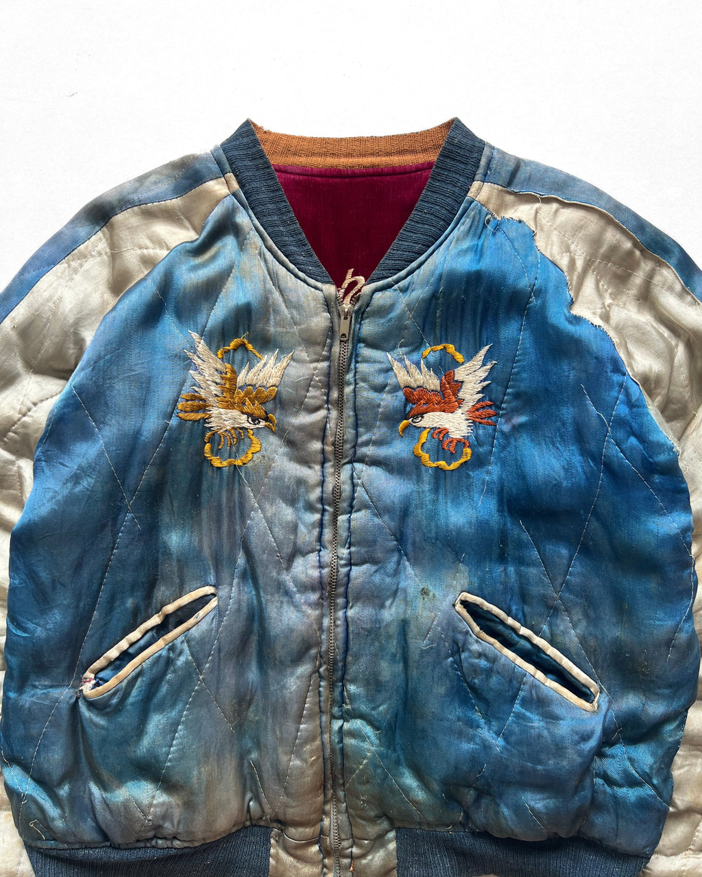 1950S MAROON BLUE JAPAN REVERSIBLE SUKAJAN (S/M)