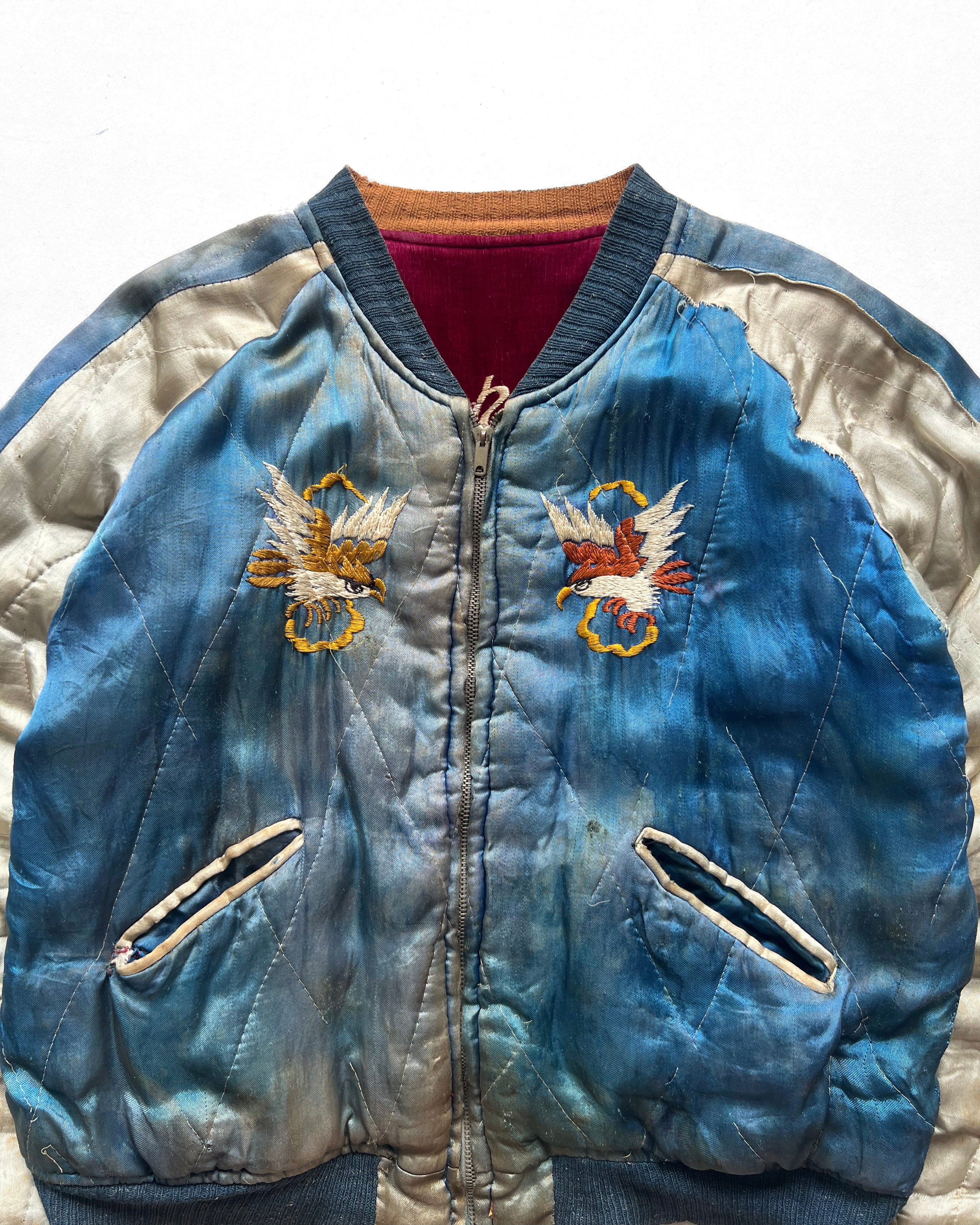 1950S MAROON BLUE JAPAN REVERSIBLE SUKAJAN (S/M)