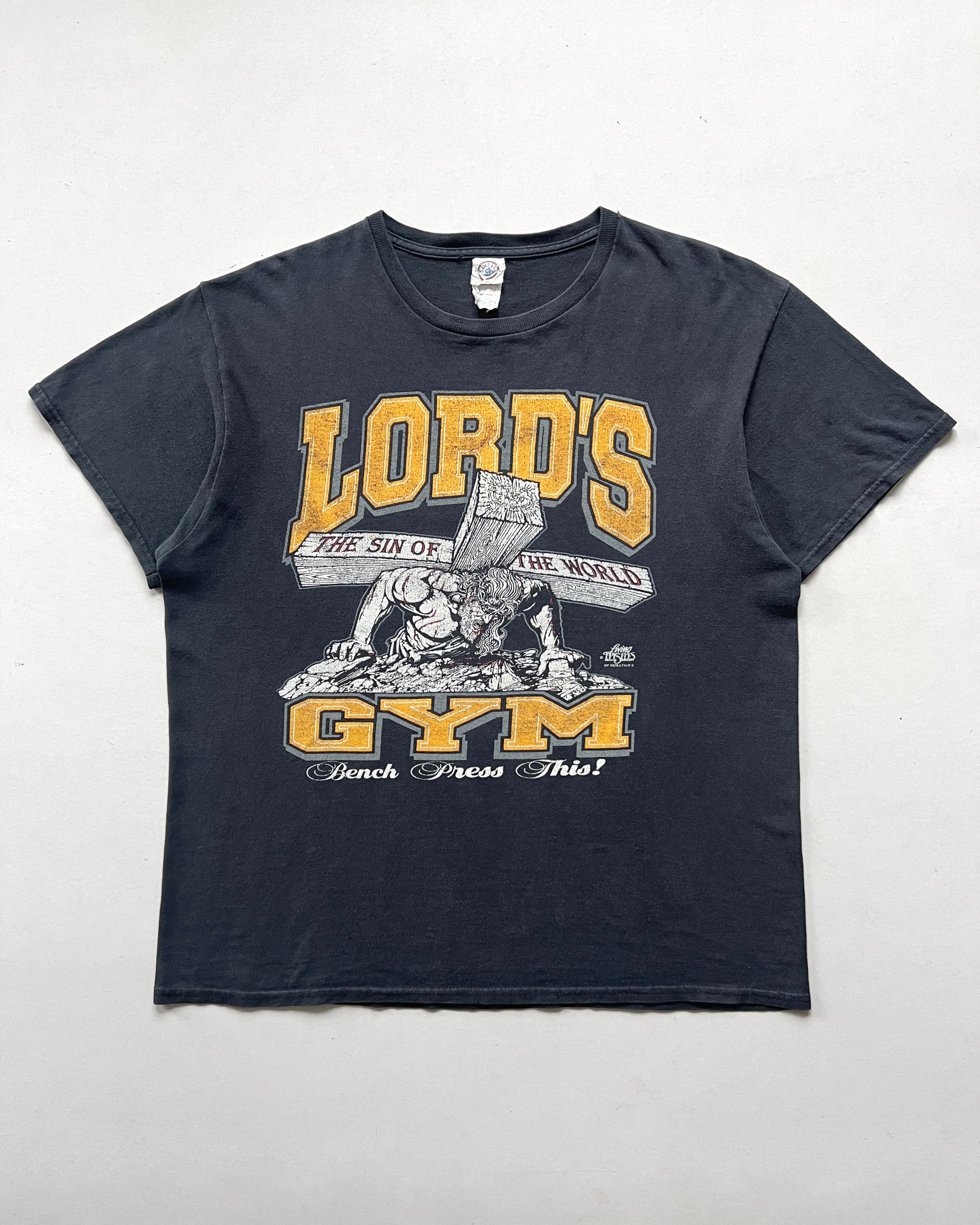 2000S 'LORD'S GYM, HIS PAIN YOUR GAIN' JESUS TEE (L)