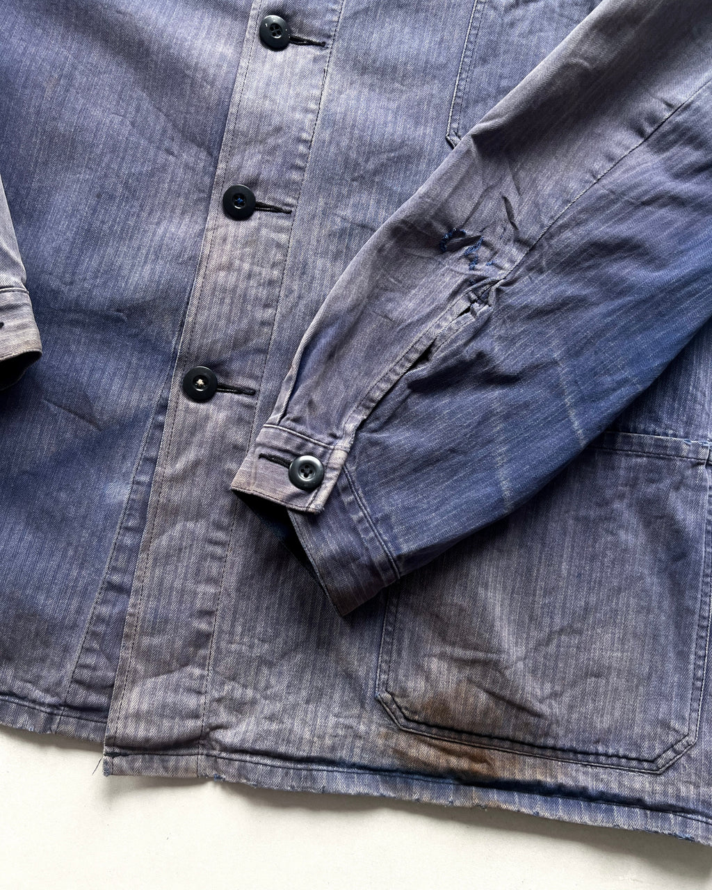 1980S SUN FADED GERMAN HBT WORK JACKET (XL)