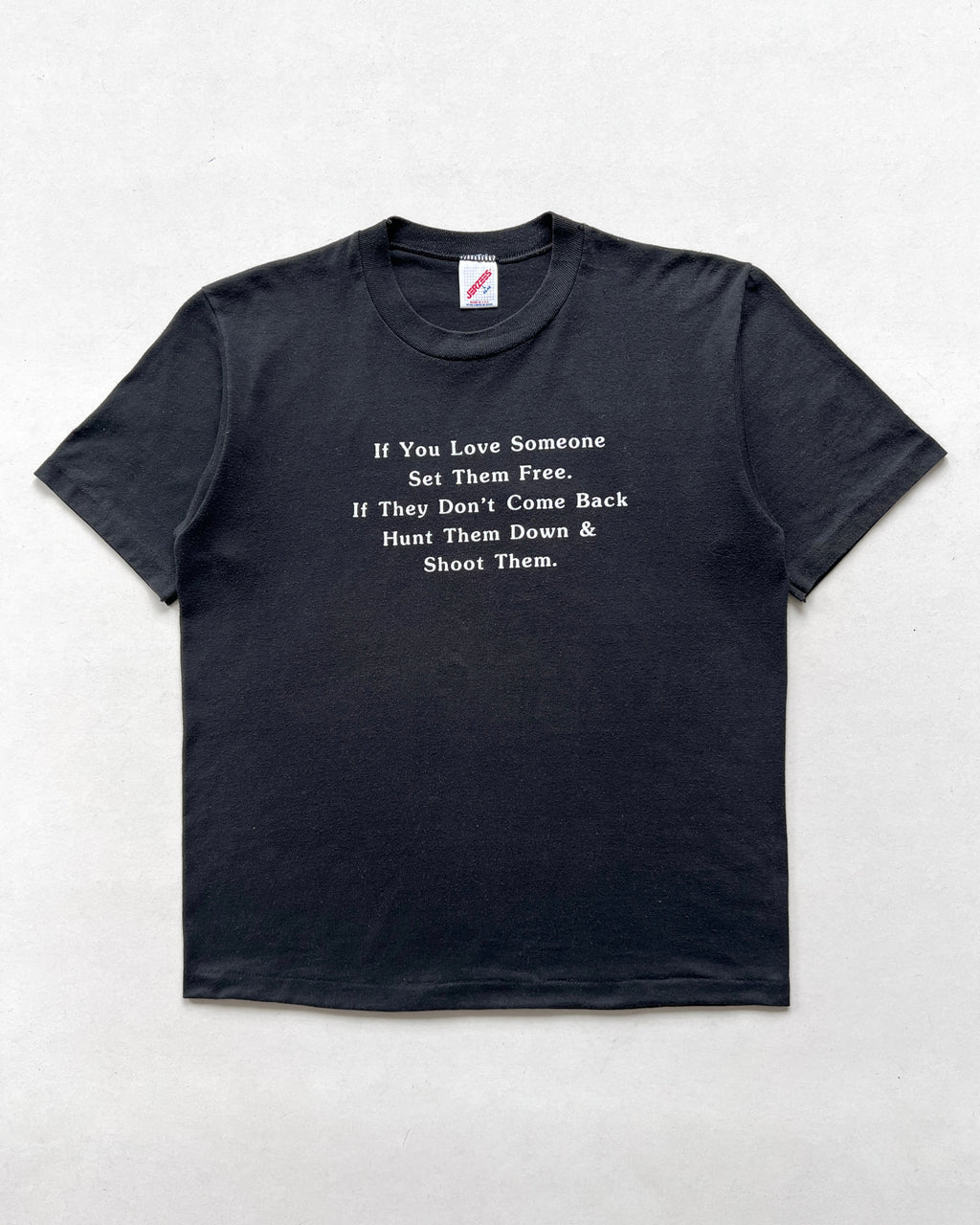 1980S 'HUNT THEM DOWN & SHOOT THEM' SINGLE STITCH TEE (L)