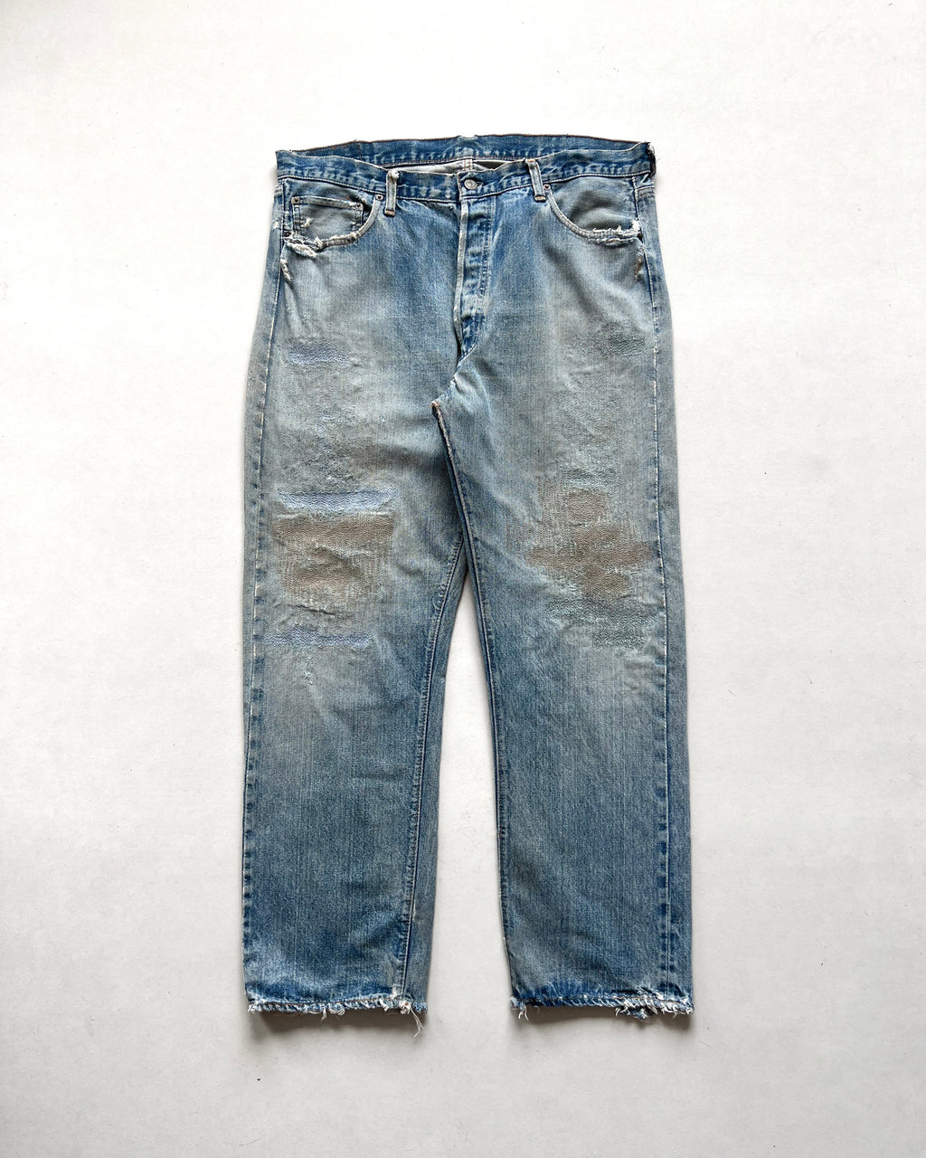 1970S LEVI'S 501 REDLINE SELVEDGE REPAIRED JEANS (38)