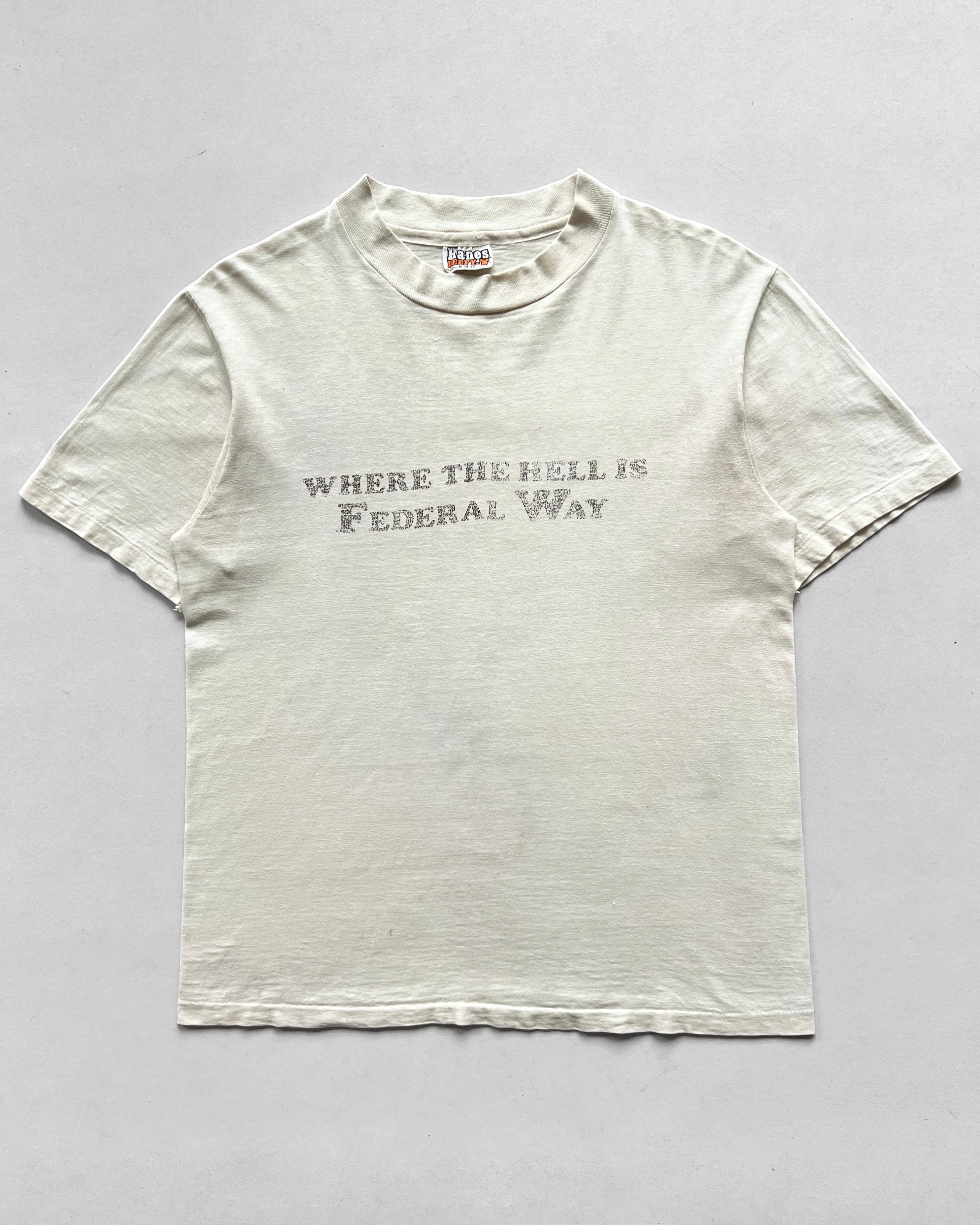 1980S 'WHERE THE HELL IS FEDERAL WAY' SINGLE STITCH TEE (M)