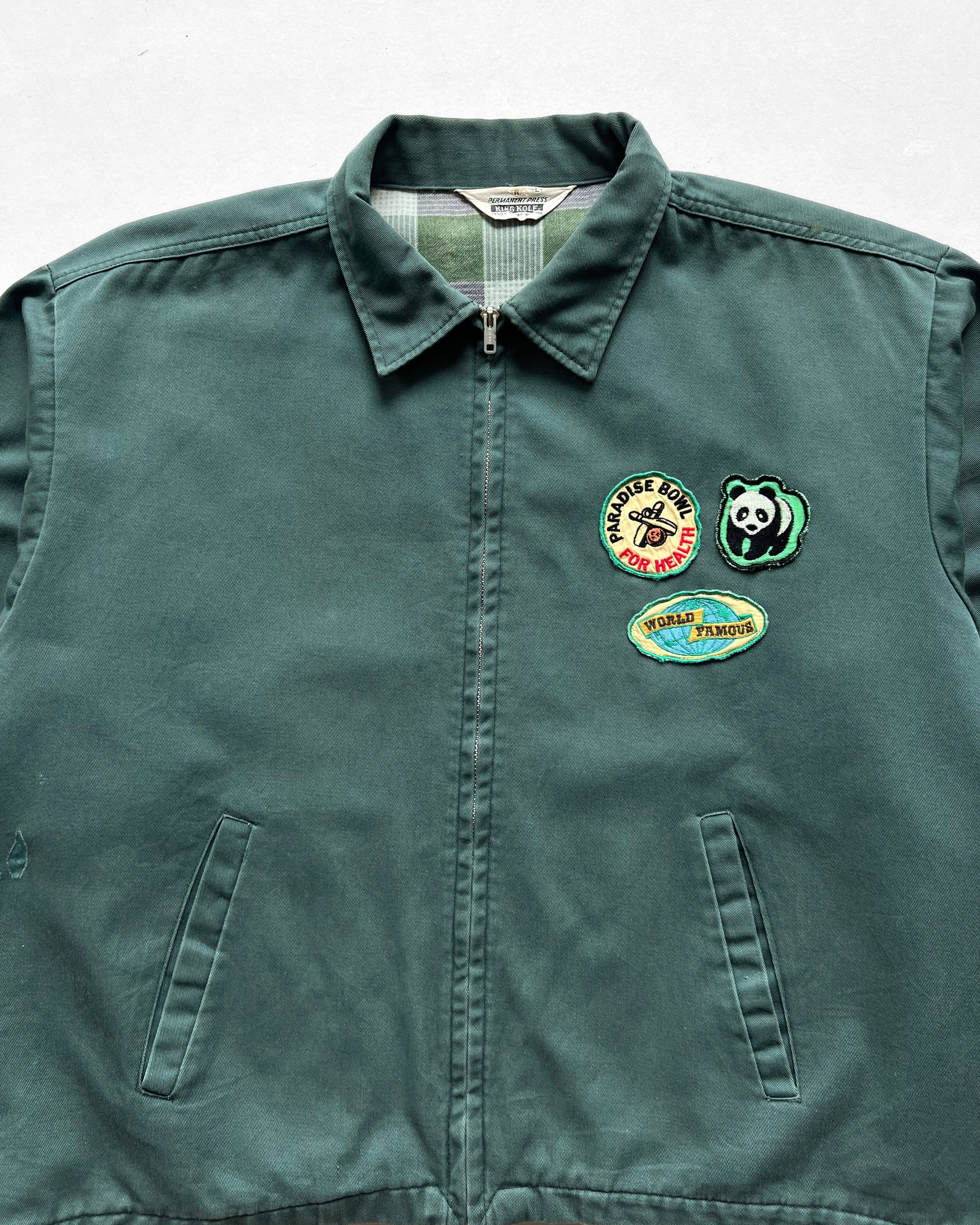 1970S KING KOLE PATCHED HARRINGTON JACKET (L)