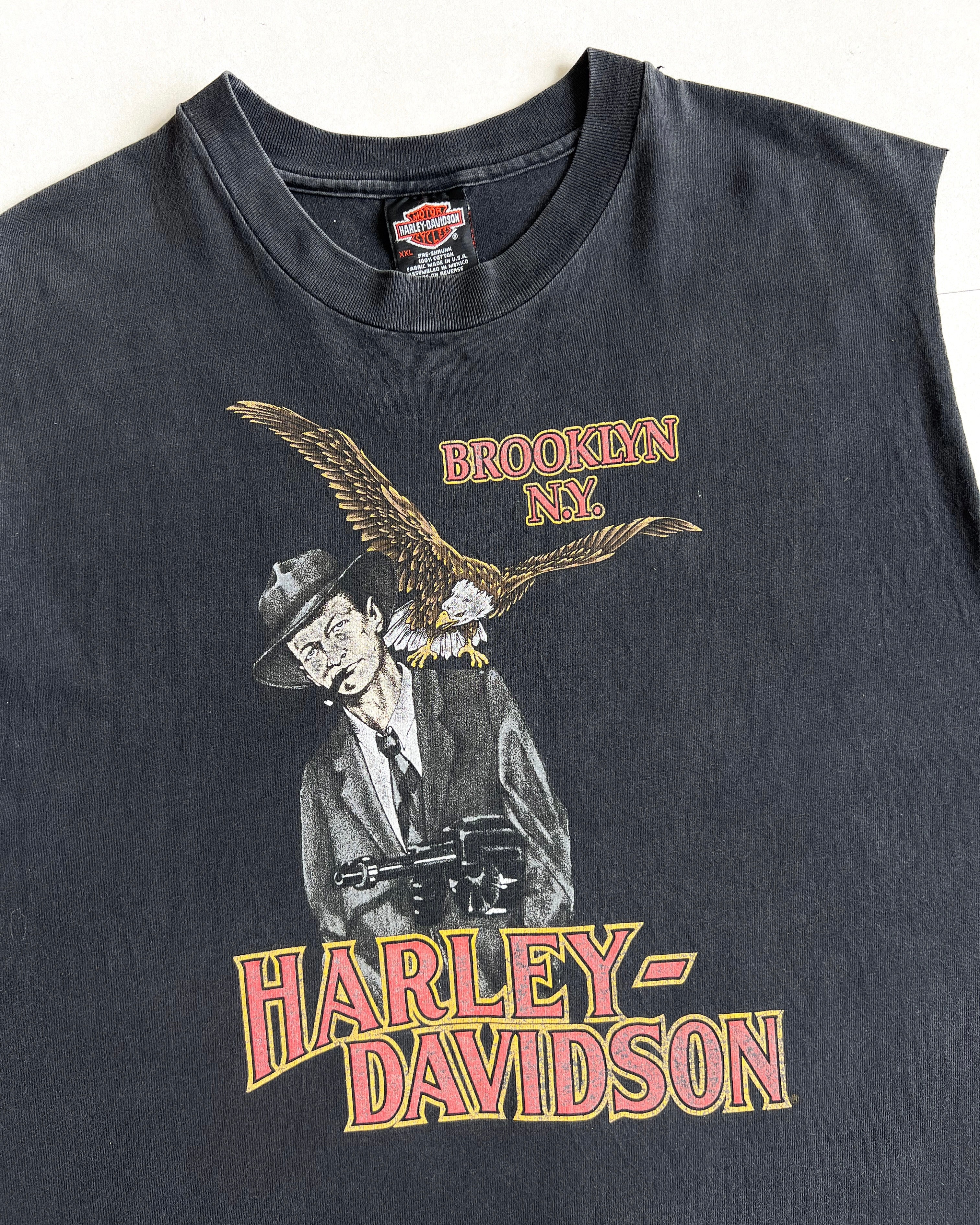 1990S HARLEY DAVIDSON 'BROOKLYN NY' SLEEVELESS TEE (XXL)
