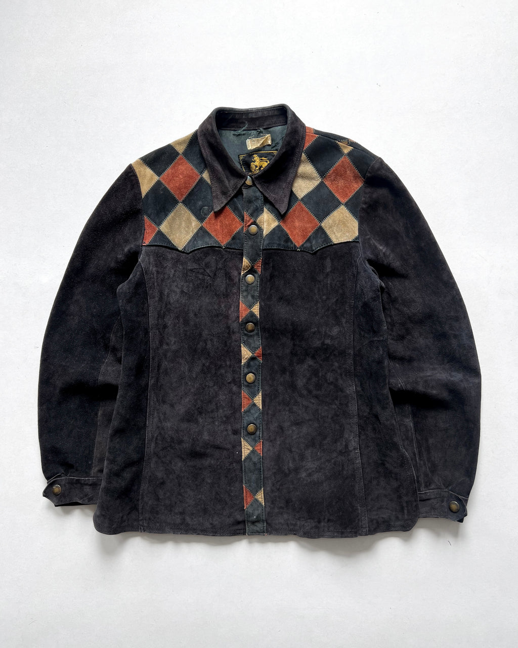 1950S HERMAN PHILLIPS SUEDE PATCH BUTTON-UP (M)