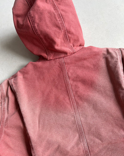 1990S SALMON PINK CARHARTT DETROIT HOODED WORK JACKET (M/L)