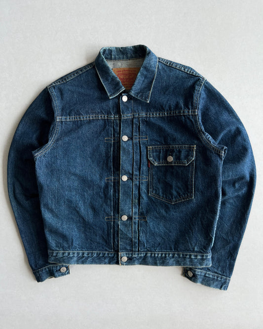 1990S DARK WASHED BIG E LEVI'S TYPE I SELVEDGE DENIM JACKET (S-L)