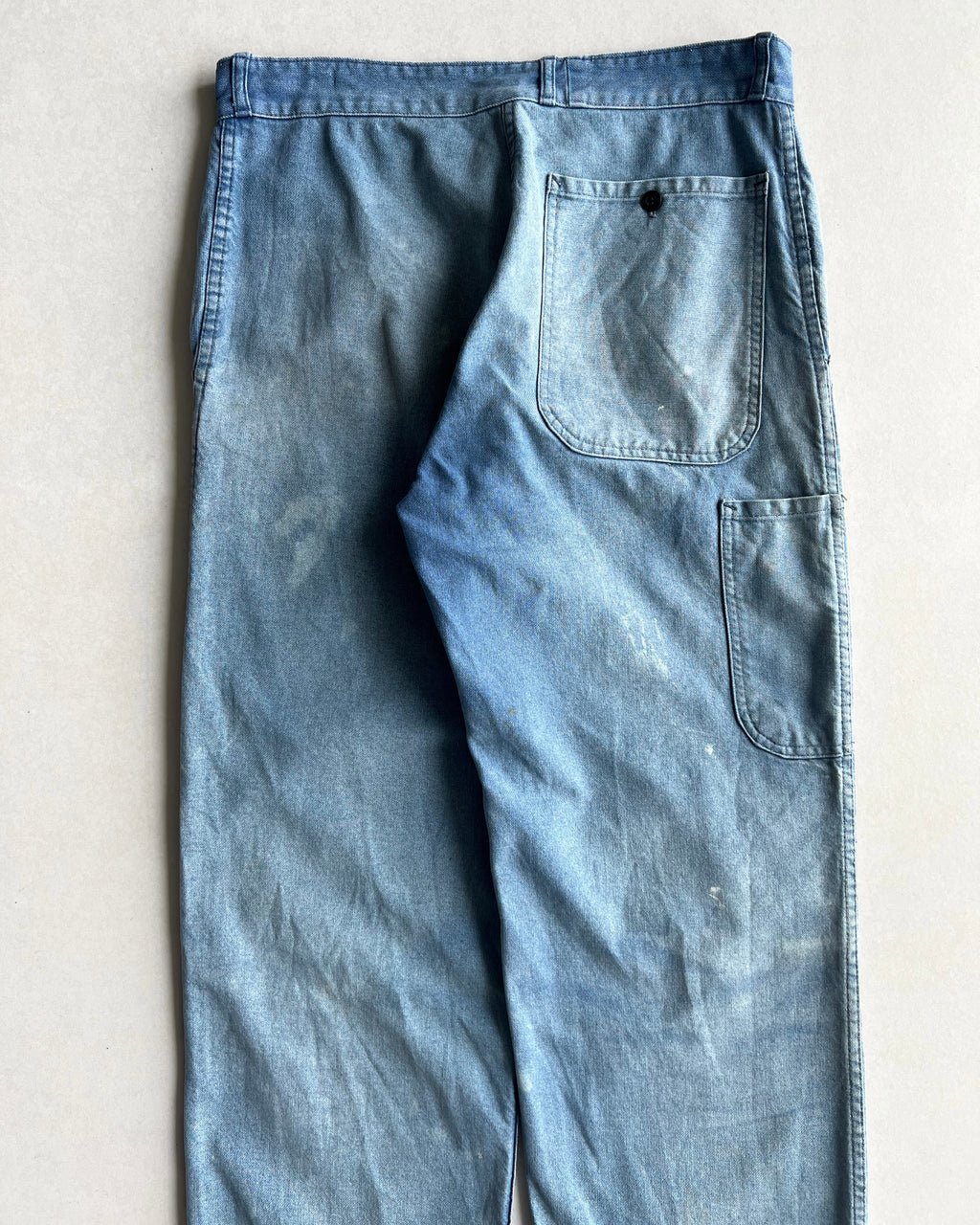 1970S SUN FADED FRENCH WORK CARPENTER PANTS (33X32)
