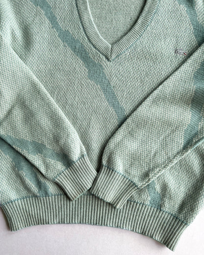 1980S LACOSTE MINT GREEN KNIT SWEATER (L)