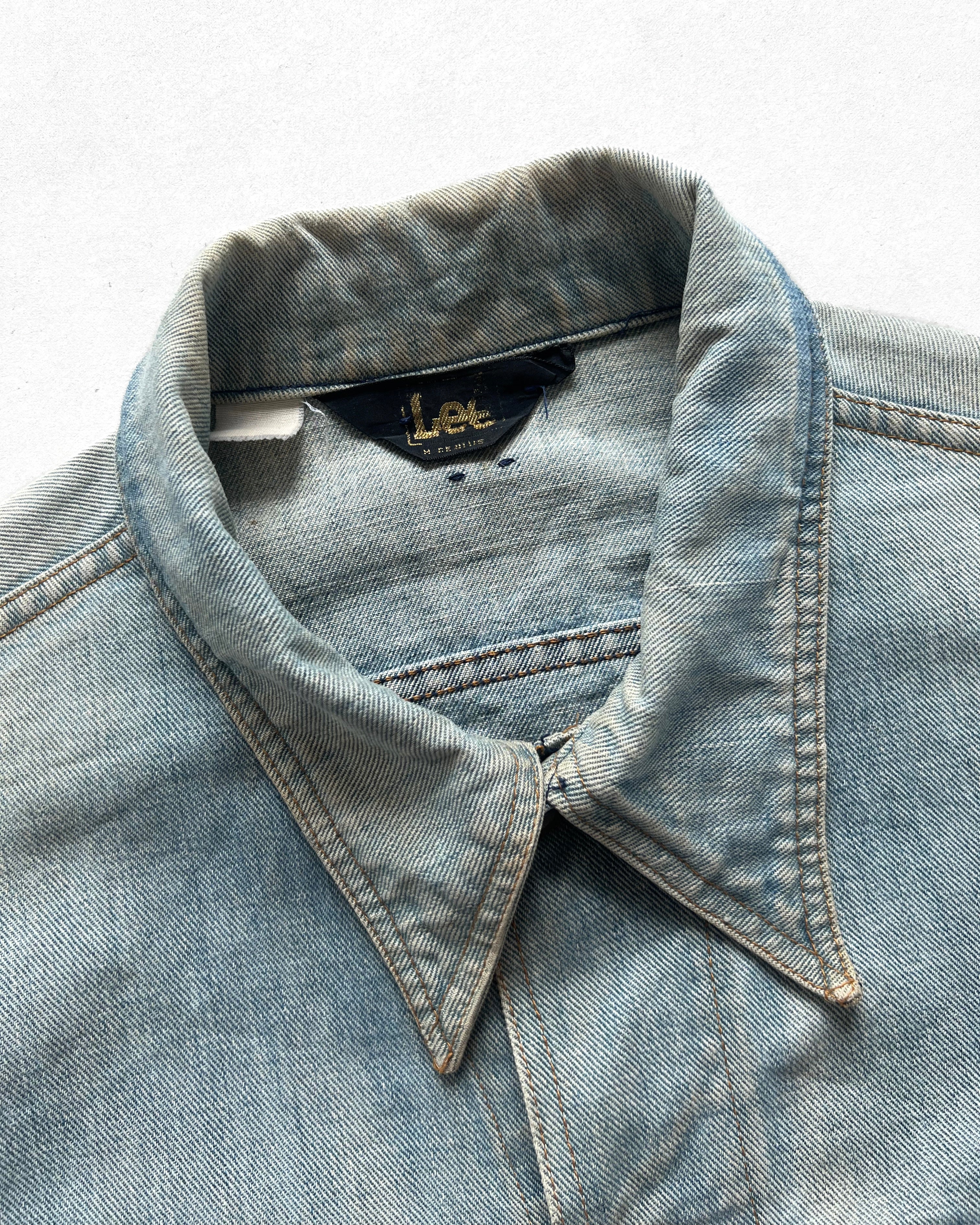 1970S FADED LEE DOUBLE POCKET DENIM JACKET (L)