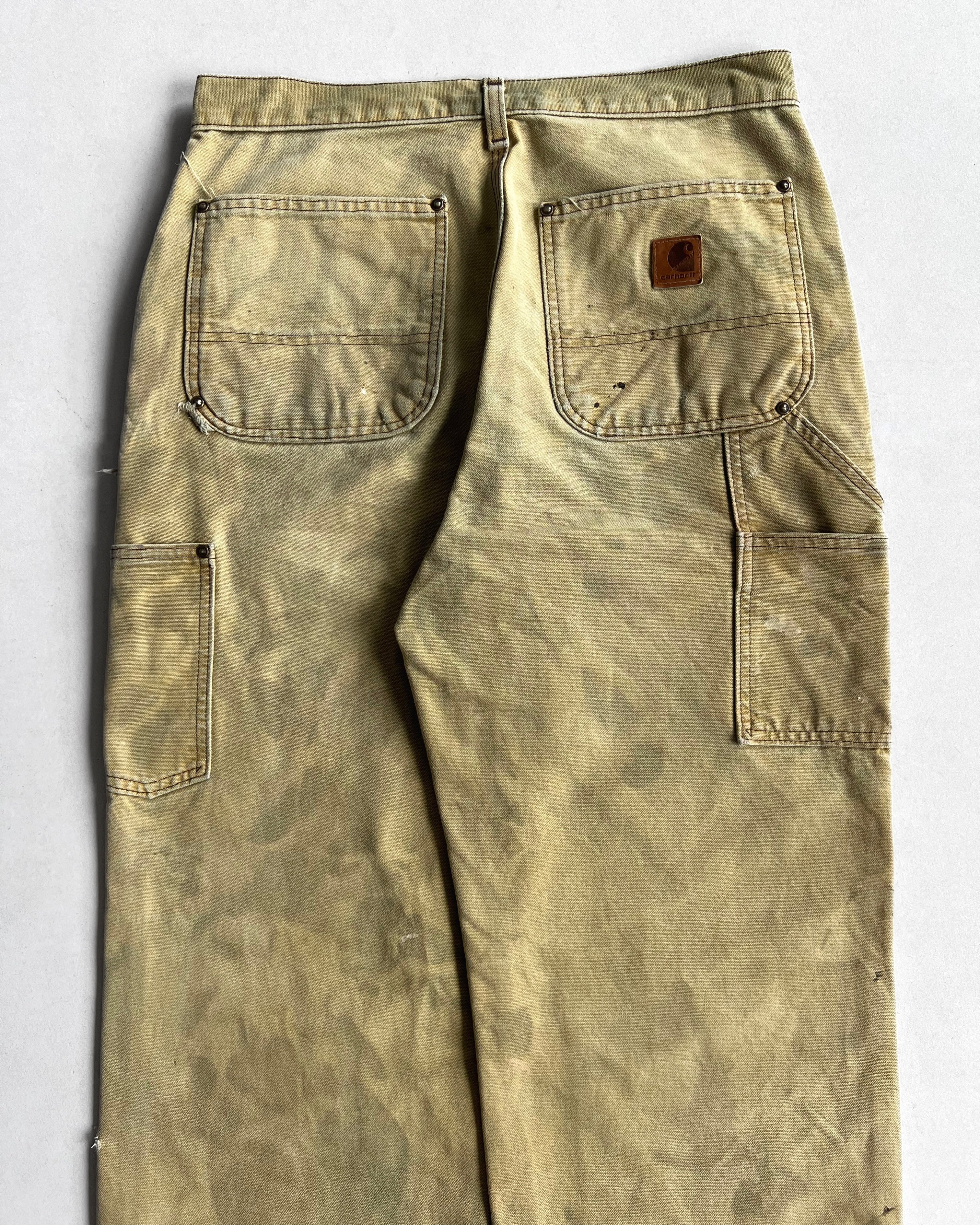 2000S BLEACHED CARHARTT DOUBLE KNEE WORK PANTS (32)