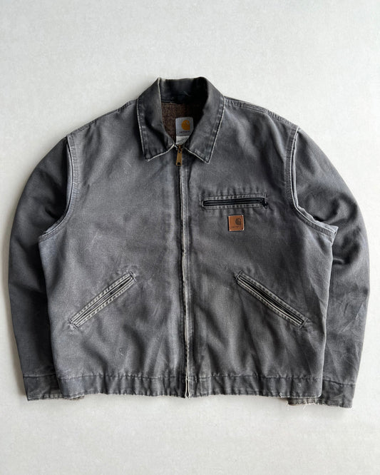 1990S FADED GREY CARHARTT DETROIT WORK JACKET (L)