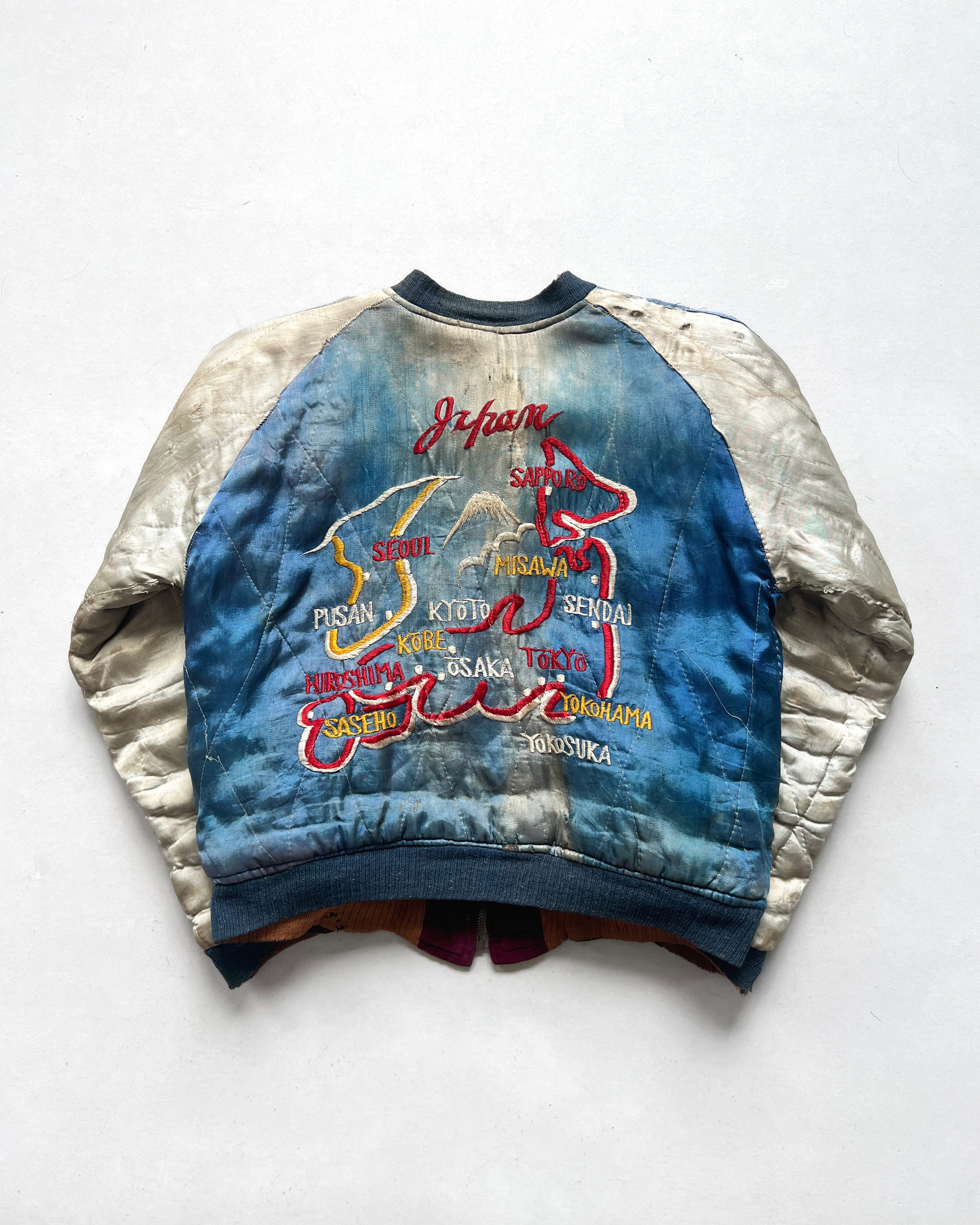 1950S MAROON BLUE JAPAN REVERSIBLE SUKAJAN (S/M)
