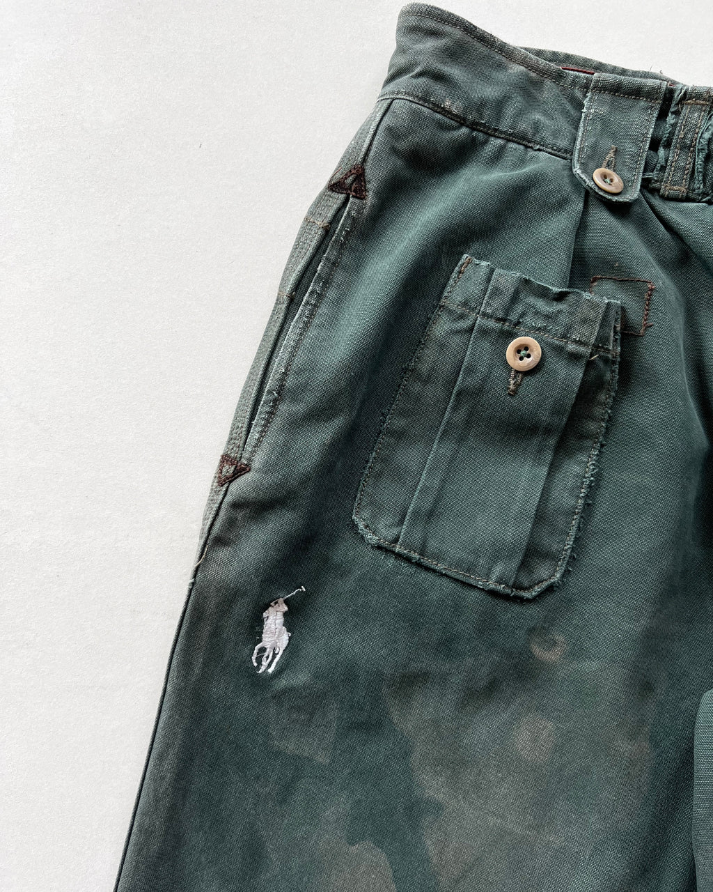 1990S EMERALD GREEN RALPH LAUREN BATTLEDRESS TROUSERS (30-35)