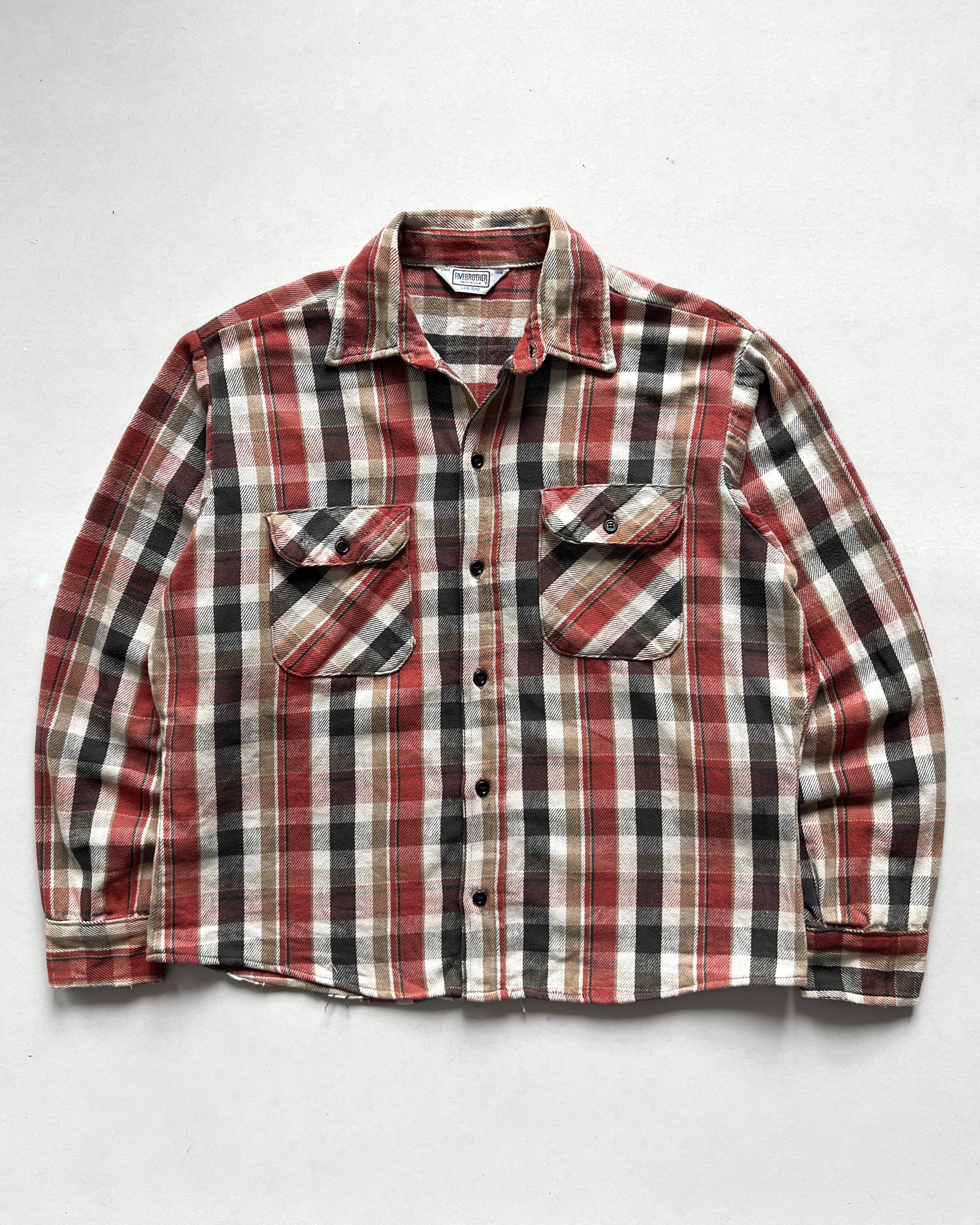 1970S FIVE BROTHER PLAID FLANNEL (L)