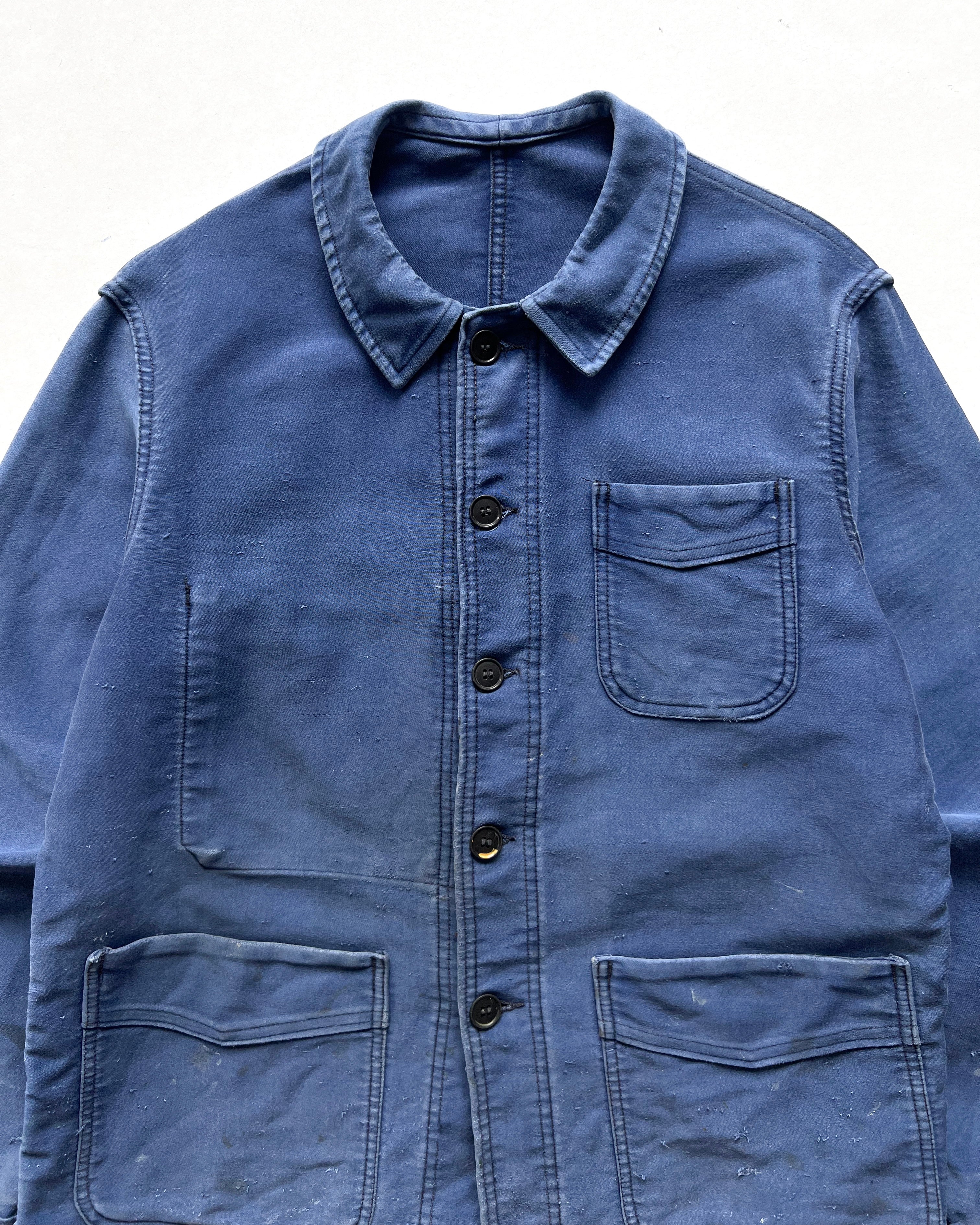 1950S ADOLPH LAFONT FRENCH MOLESKIN CHORE JACKET (L)