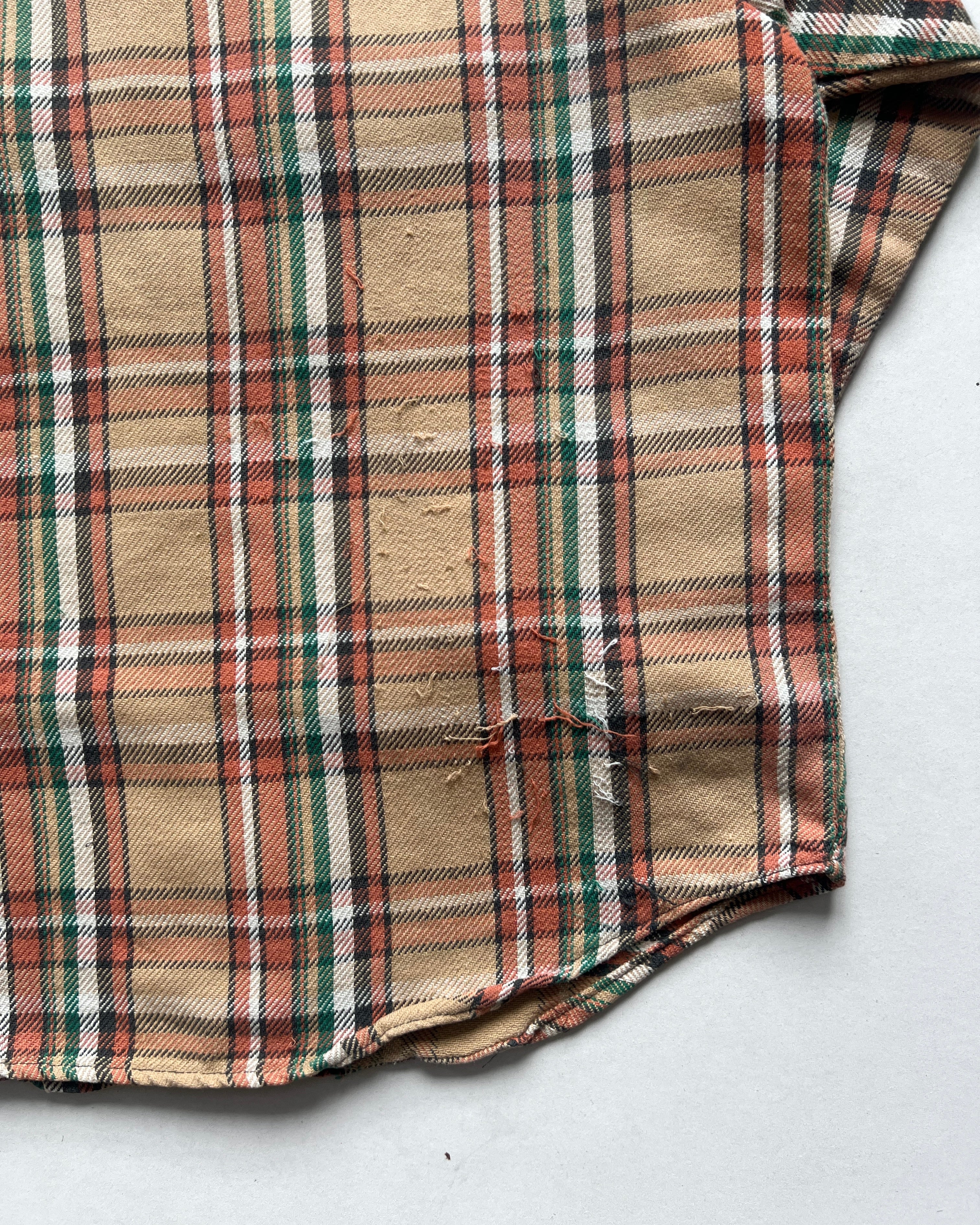 1970S DOUBLE POCKET TARTAN FLANNEL (L)