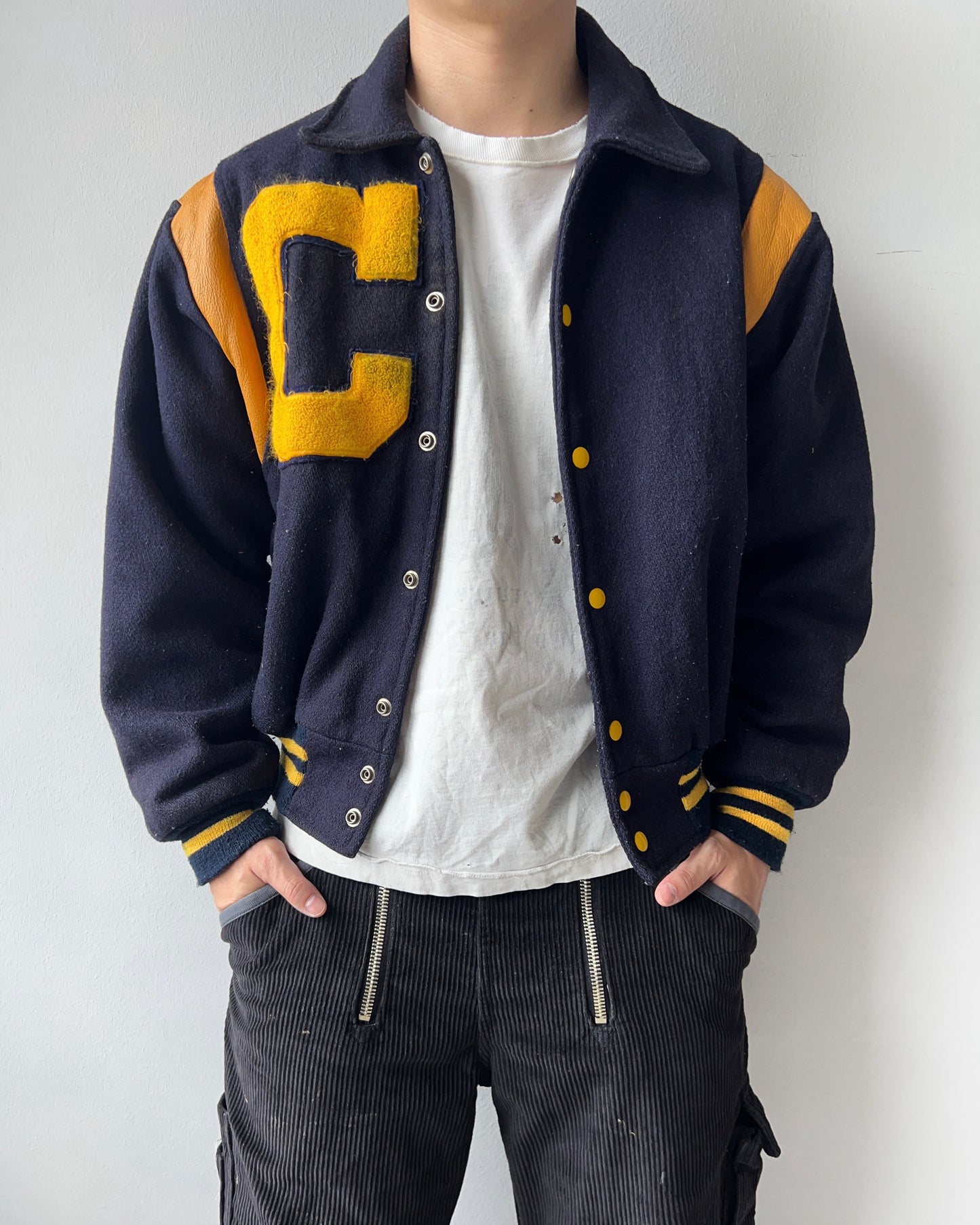 1970S 'CULPEPER' LETTERMAN VARSITY JACKET (L)