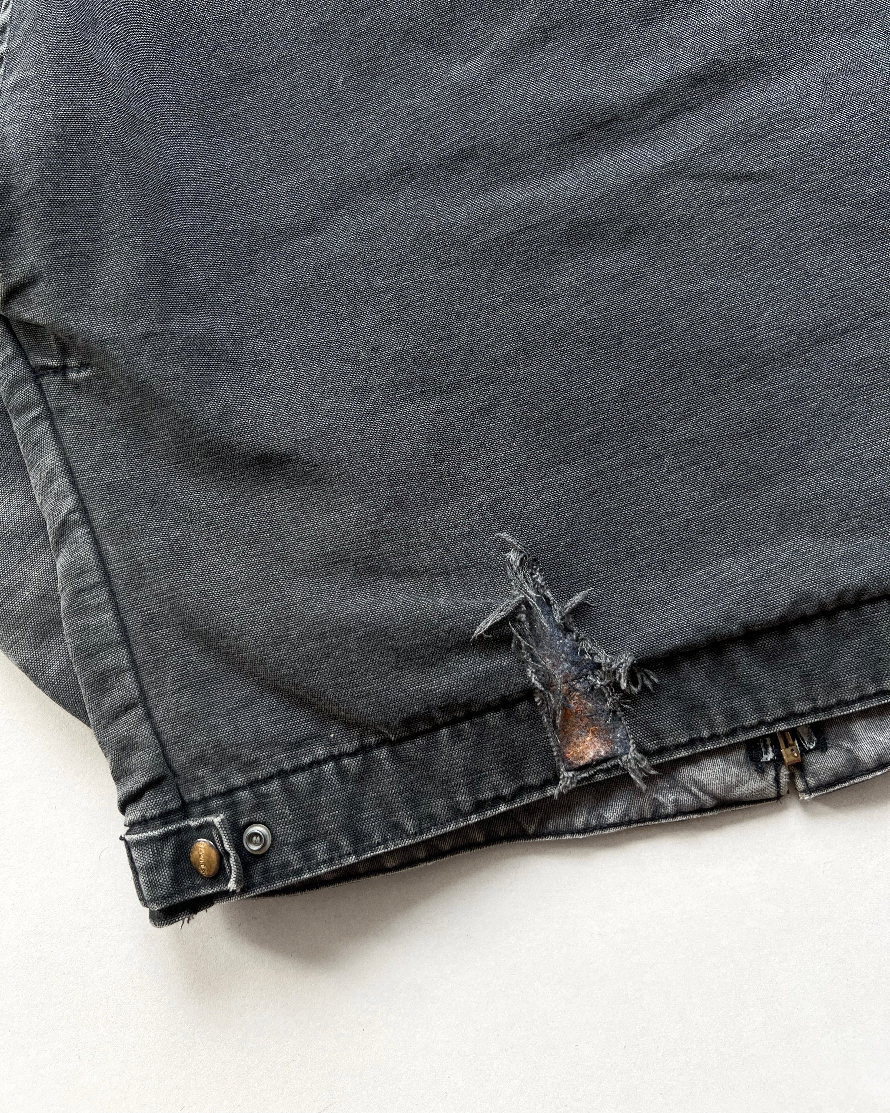 1990S FADED BLACK CARHARTT DETROIT JACKET (L)
