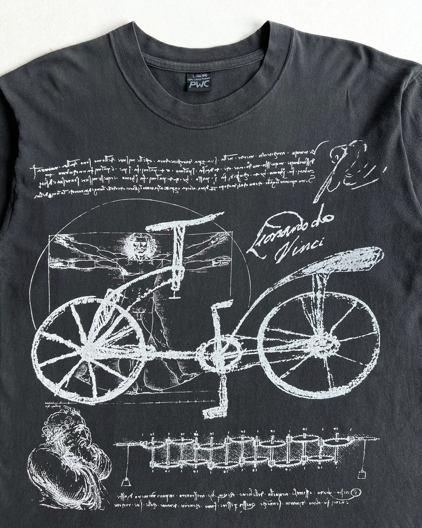 2000S LEONARDO DAVINCI BICYCLE ART TEE (L)