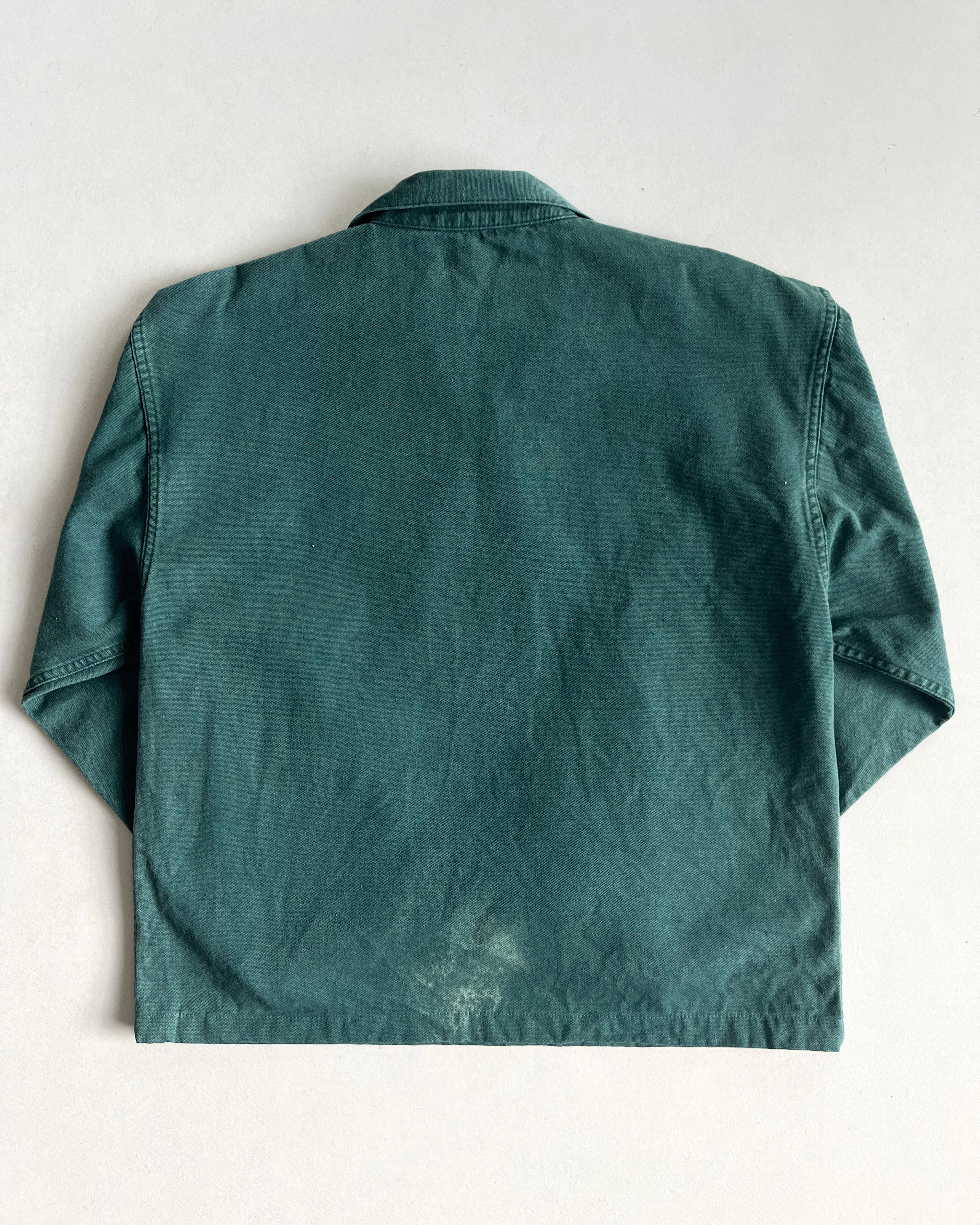 1970S FADED EMERALD GREEN FISHERMAN SMOCK (L)