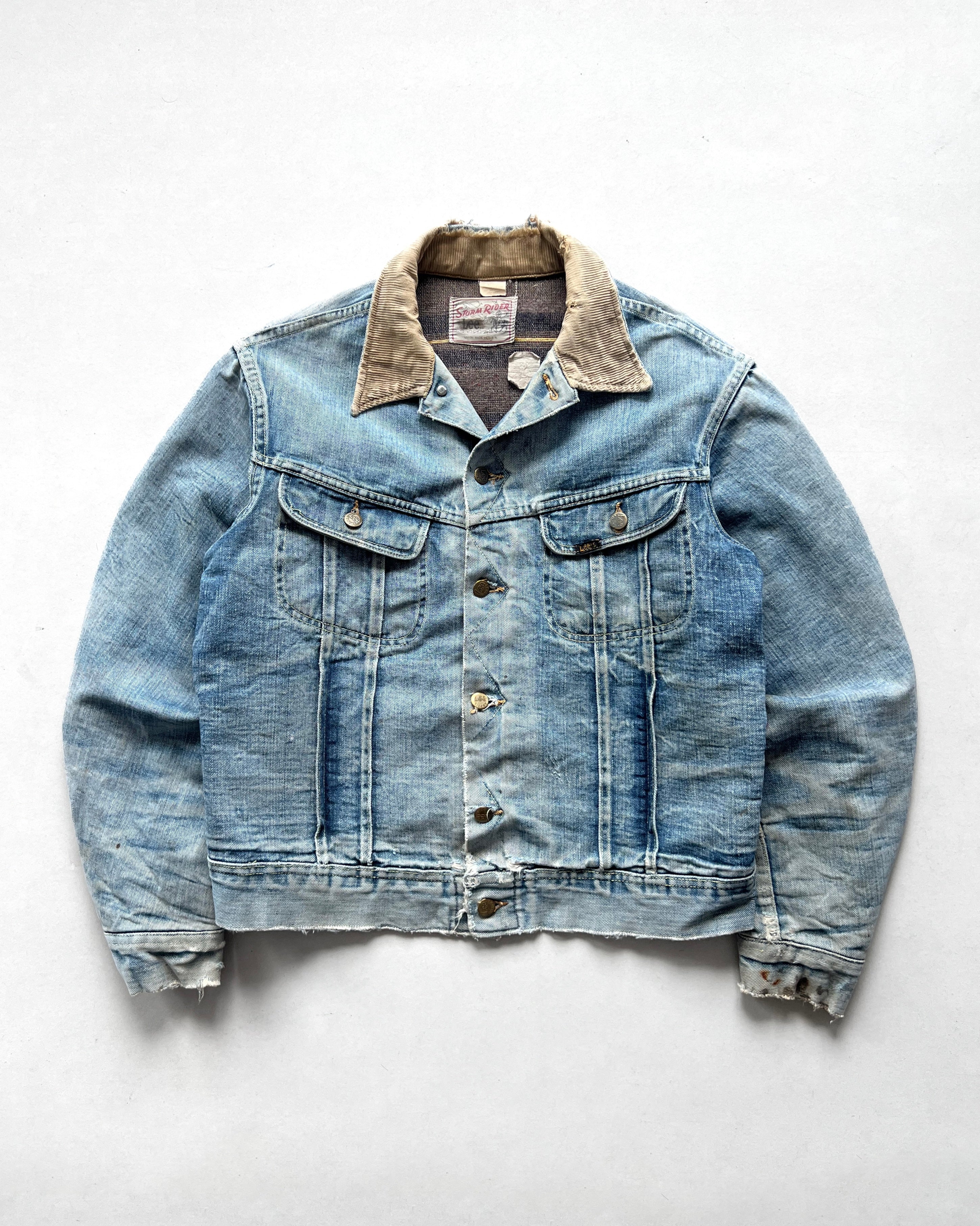 1970S FADED LEE STORM RIDER DENIM JACKET (L)