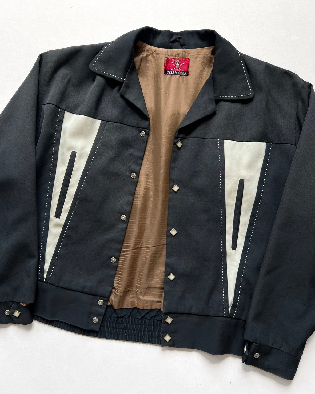 1990S CREAM SODA GABARDINE ROCKABILLY JACKET (L)
