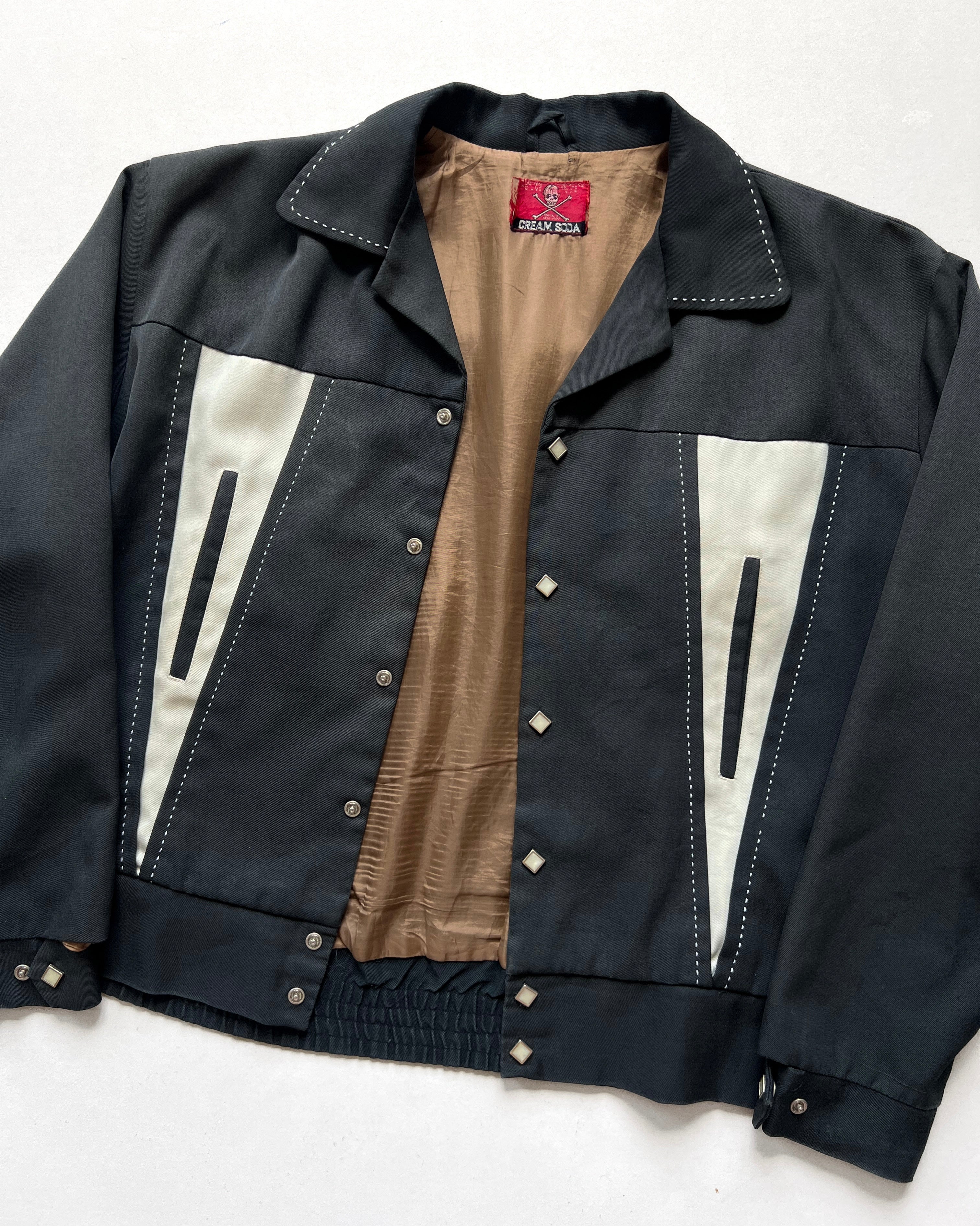 1990S CREAM SODA GABARDINE ROCKABILLY JACKET (L)