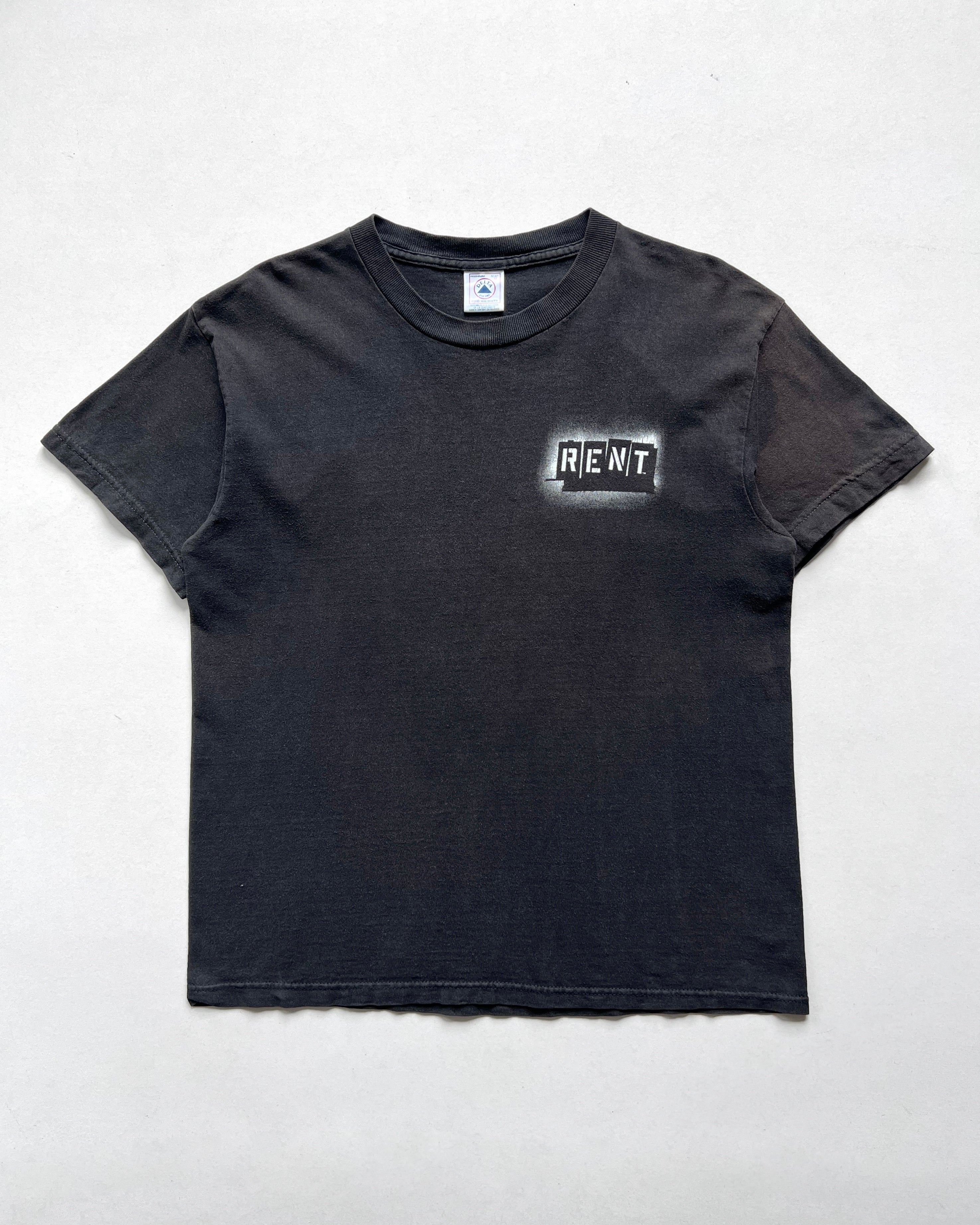 1990S SUN FADED 'RENT, NO DAY BUT TODAY' TEE (M)
